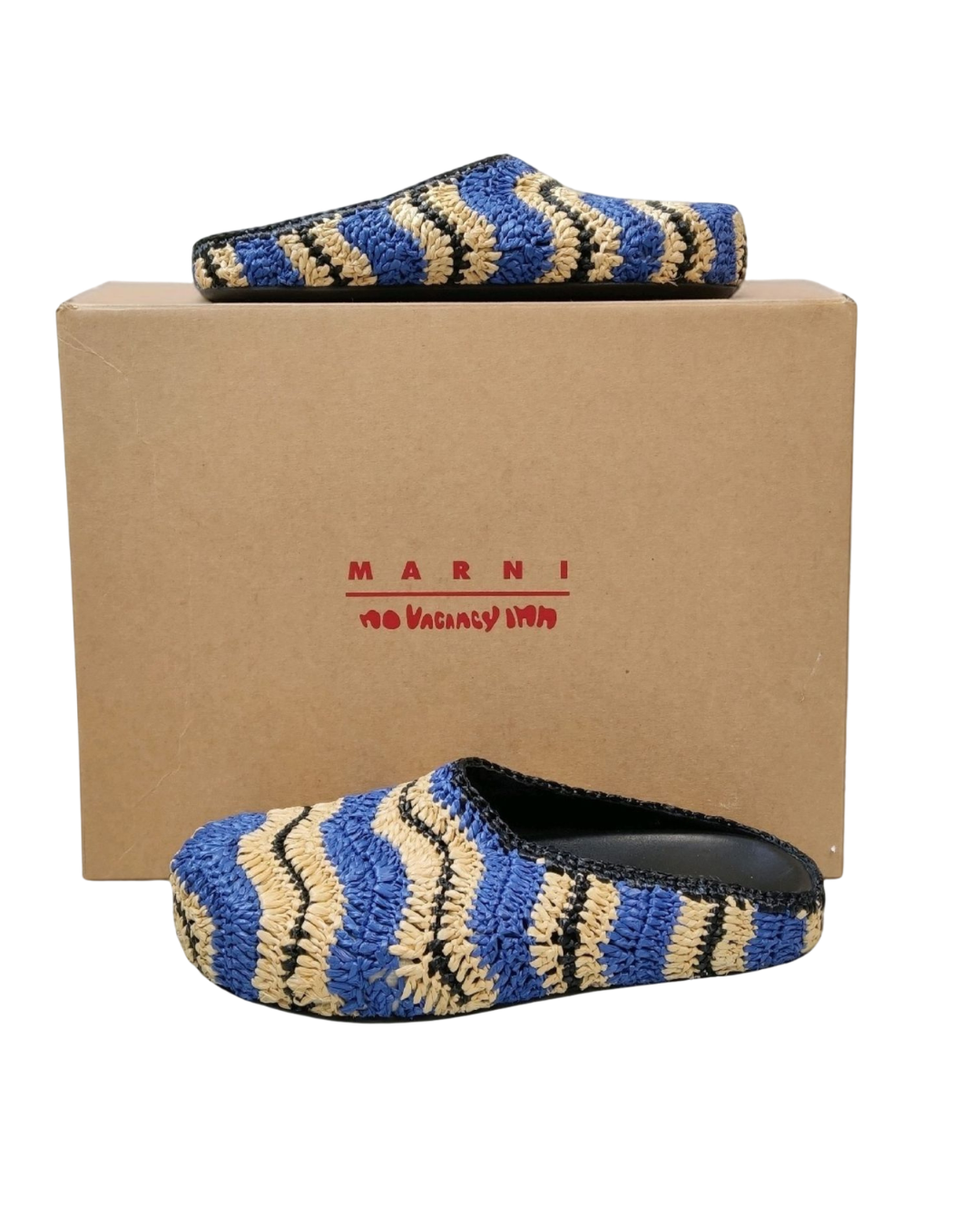 Marni × No Vacancy Inn – Sabots Fussbett raphia multicolore – P.41-3