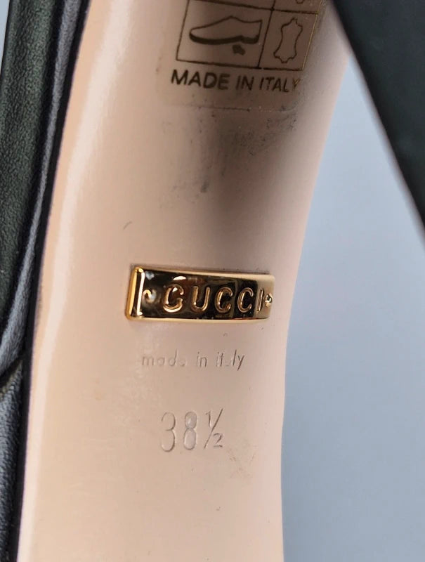 Sandales Gucci GG Marmont plateforme cuir noir – 38,5-4