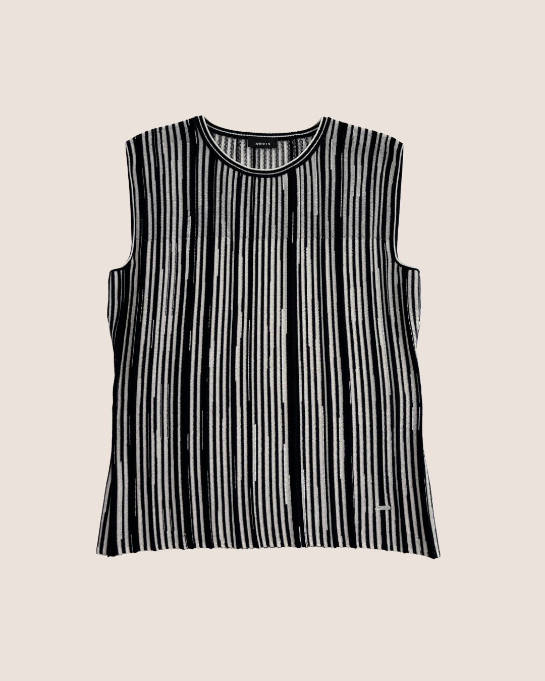 Haut Akris en coton rayé noir & écru – T.40