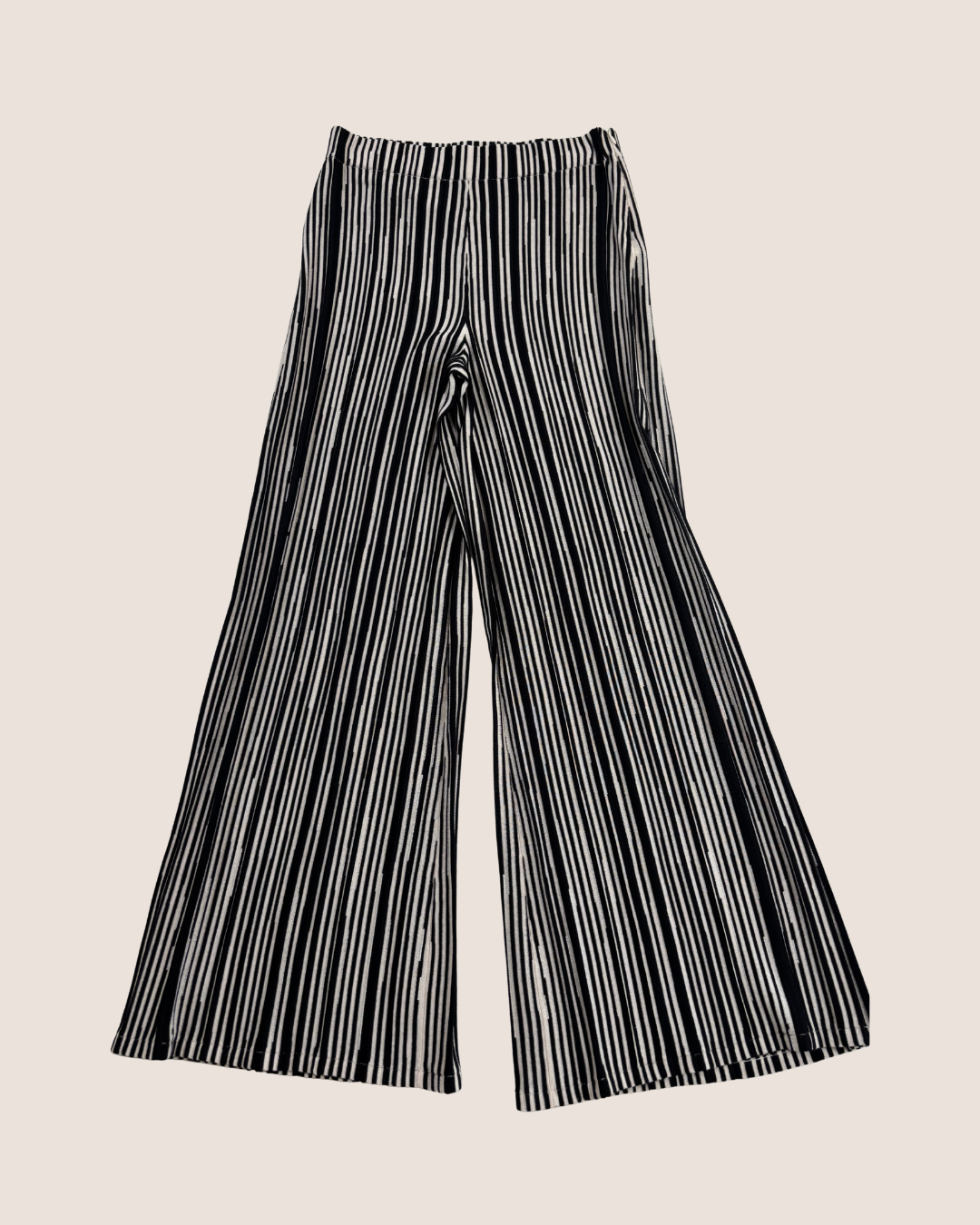 Pantalon palazzo Akris en coton rayé noir & écru – T.38-1