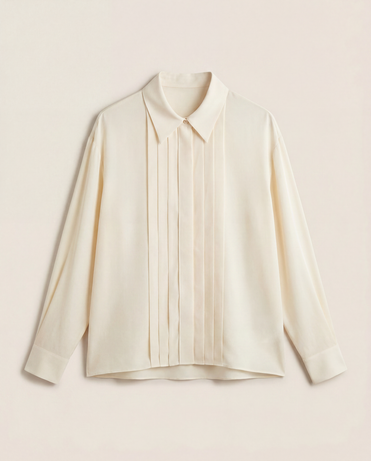 Blouse Lilysilk soie Double Joe 22 mm col pointu devant plissé patte nacre – T.L
