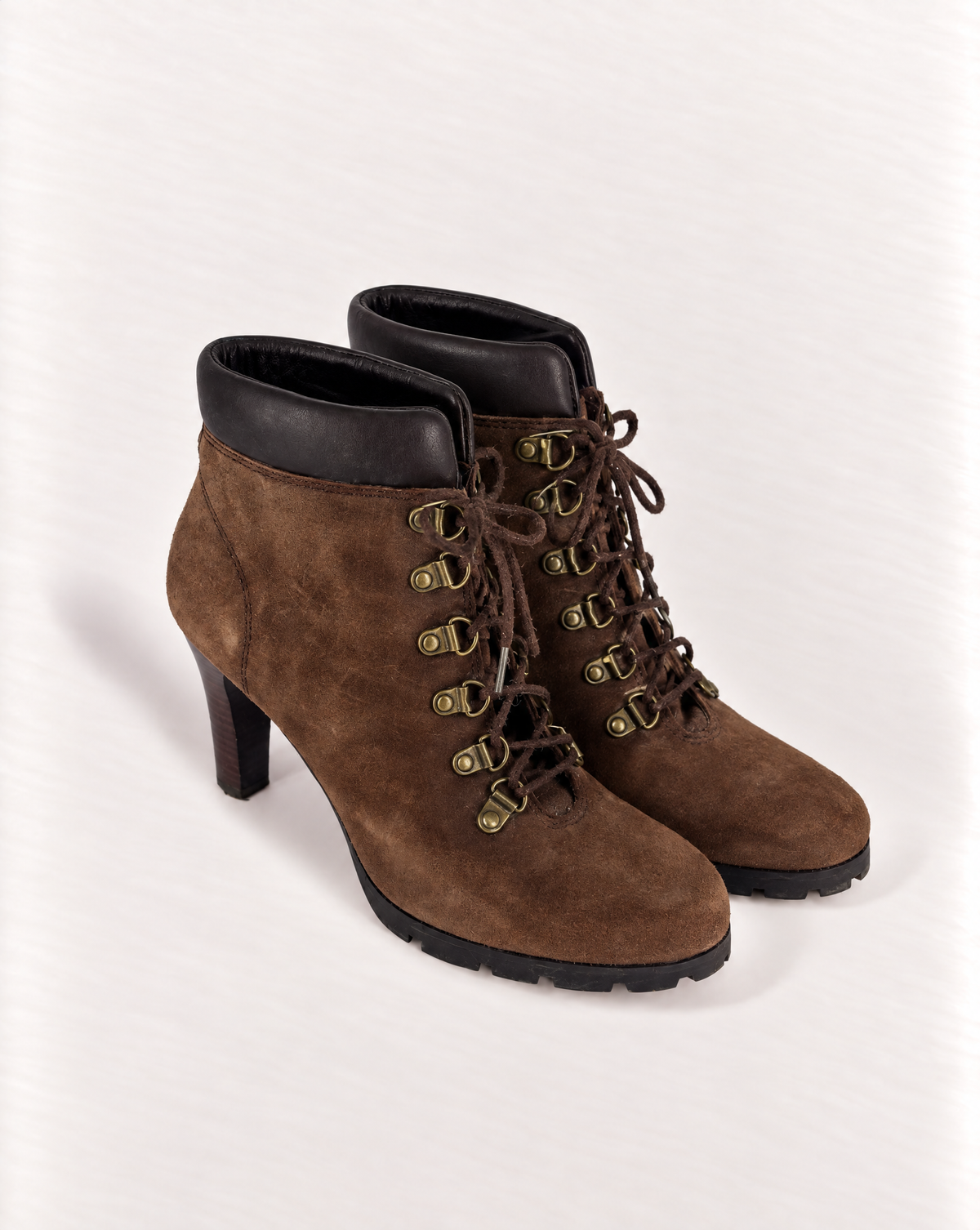 Bottines Lauren Ralph Lauren Darby daim marron à talon – Pointure 36-1