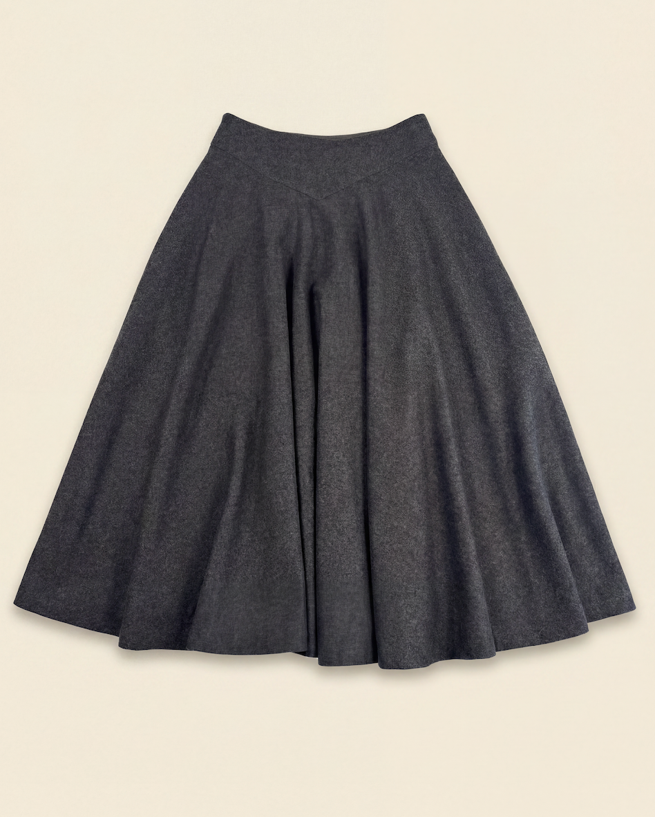Jupe longue Ralph Lauren Purple Label en laine gris anthracite – T.L