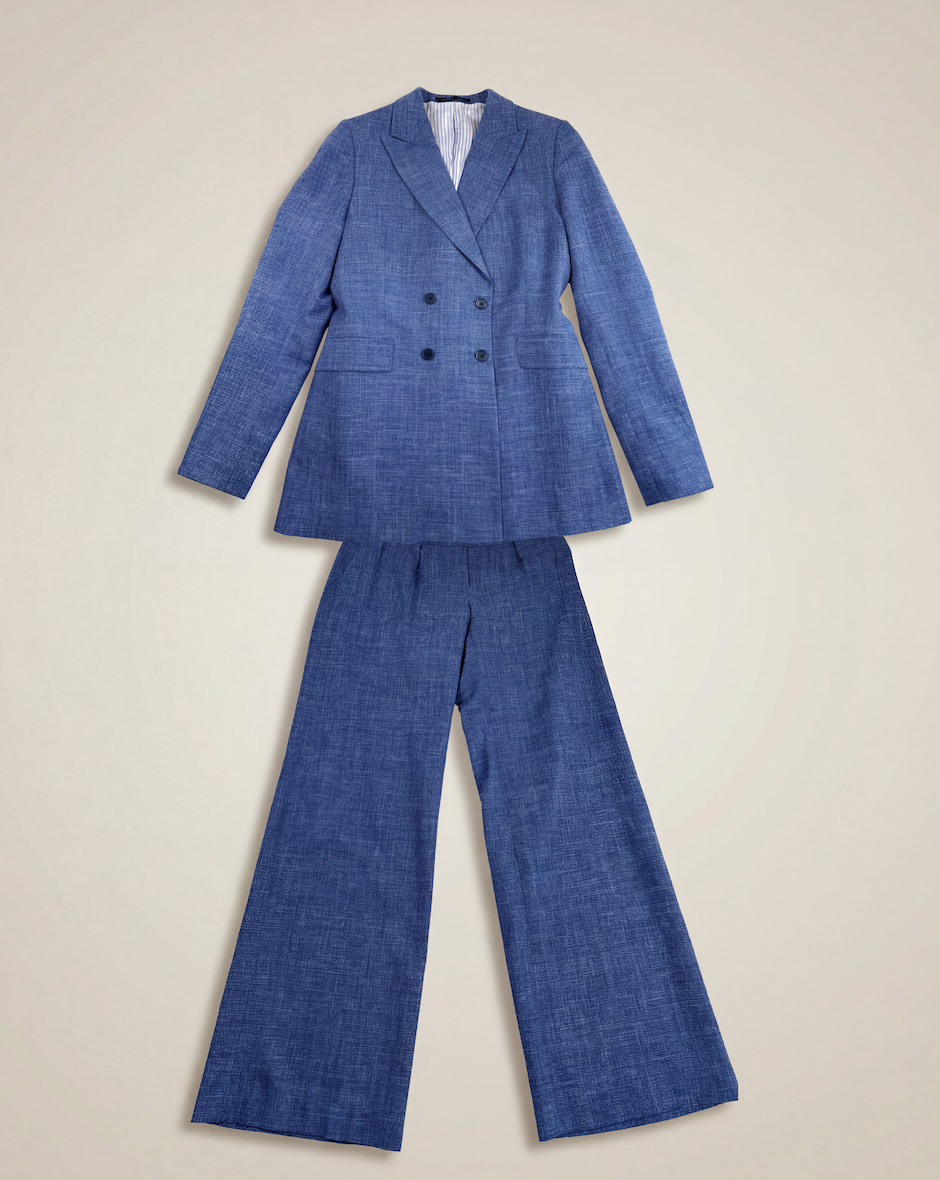 Ensemble tailleur Crisoni Monte-Carlo bleu chiné – T.38-1