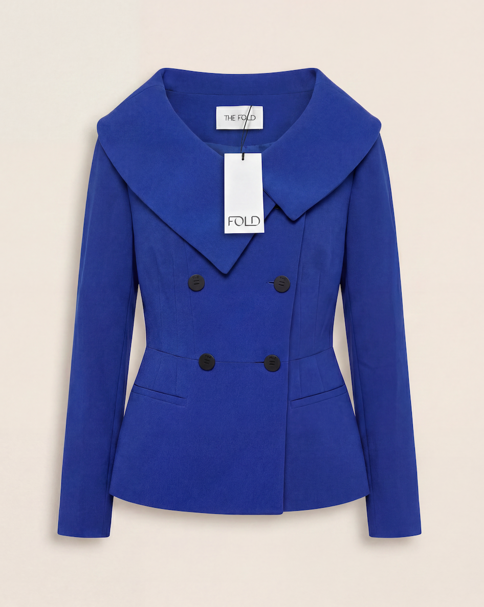 Blazer Lorelli Clever Crêpe bleu électrique – The Fold – Taille 38-1