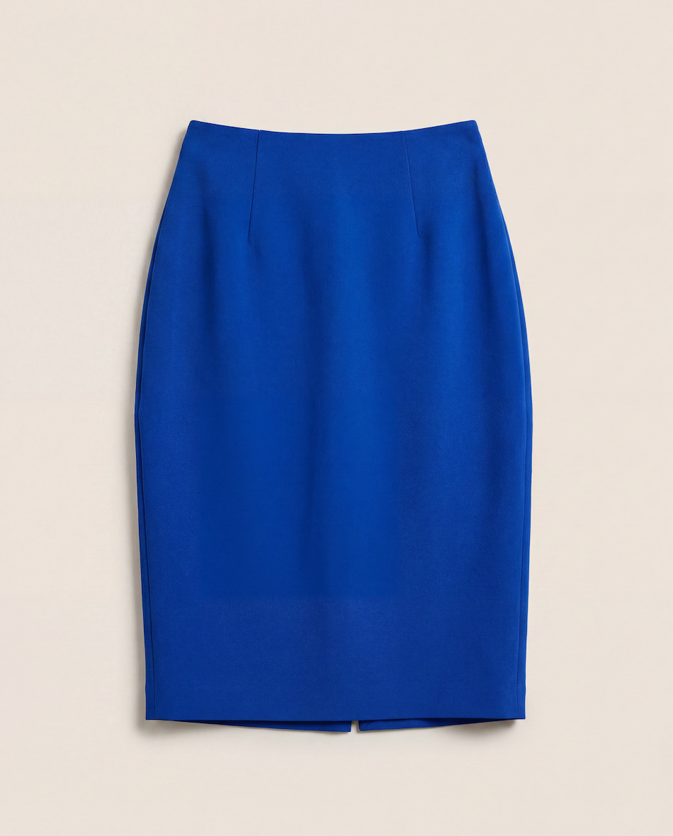 Jupe crayon Syros crêpe bleu électrique – The Fold – Taille 36-1