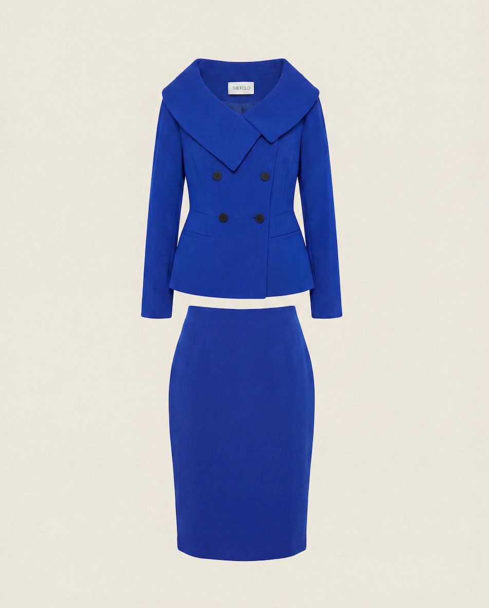 Ensemble The Fold deux pièces bleu électrique – Tailles 38/36-1