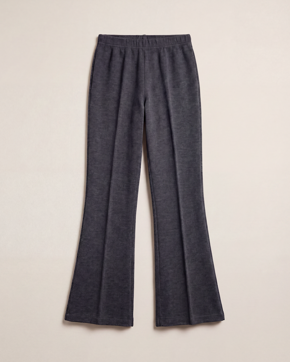 Pantalon évasé flare laine grise chinée – Crisoni Monte-Carlo – Taille 38/40-1
