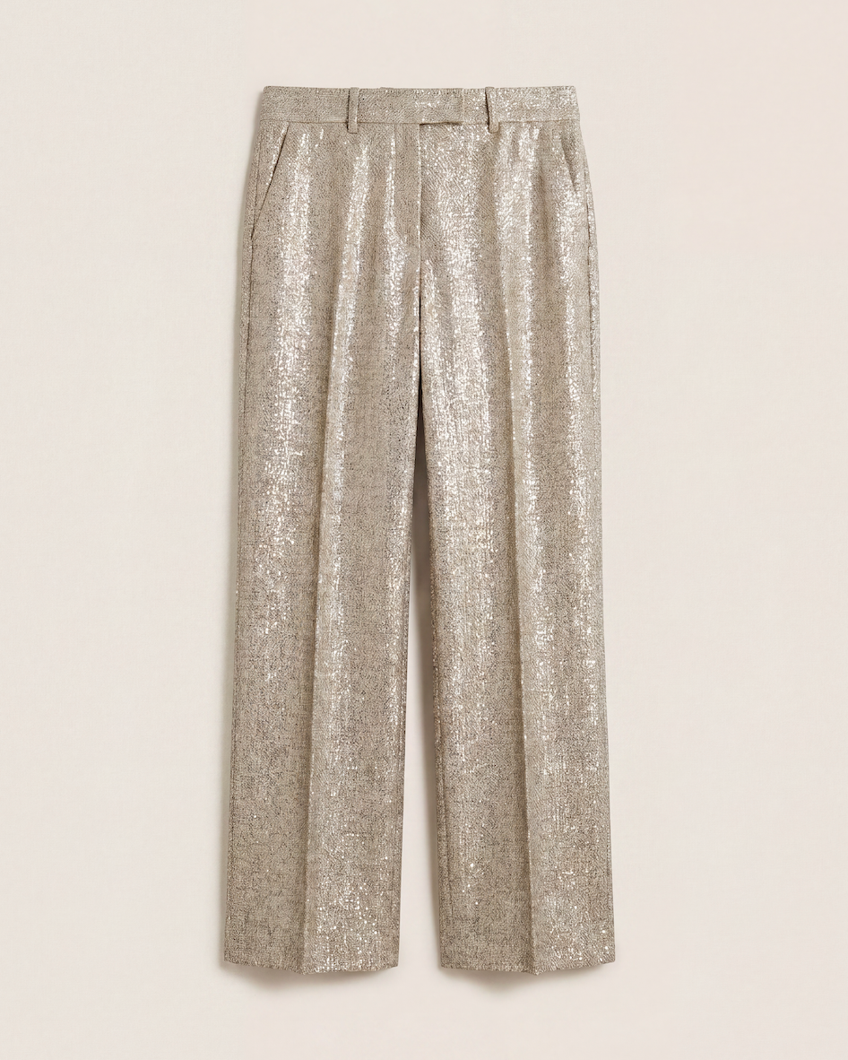 Pantalon droit lamé doré coupe fluide – Kiton – Taille 42-1