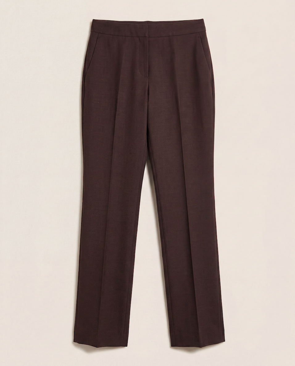 Pantalon Akris marron chocolat – Coupe flare taille haute – Taille 40-1