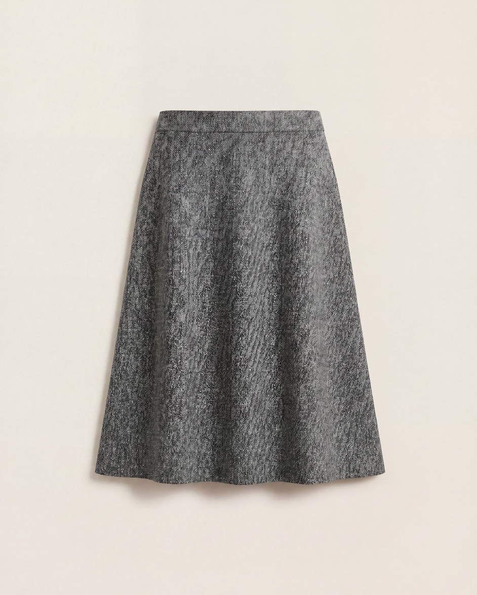 Jupe droite Dries Van Noten tweed gris chiné – Taille 42