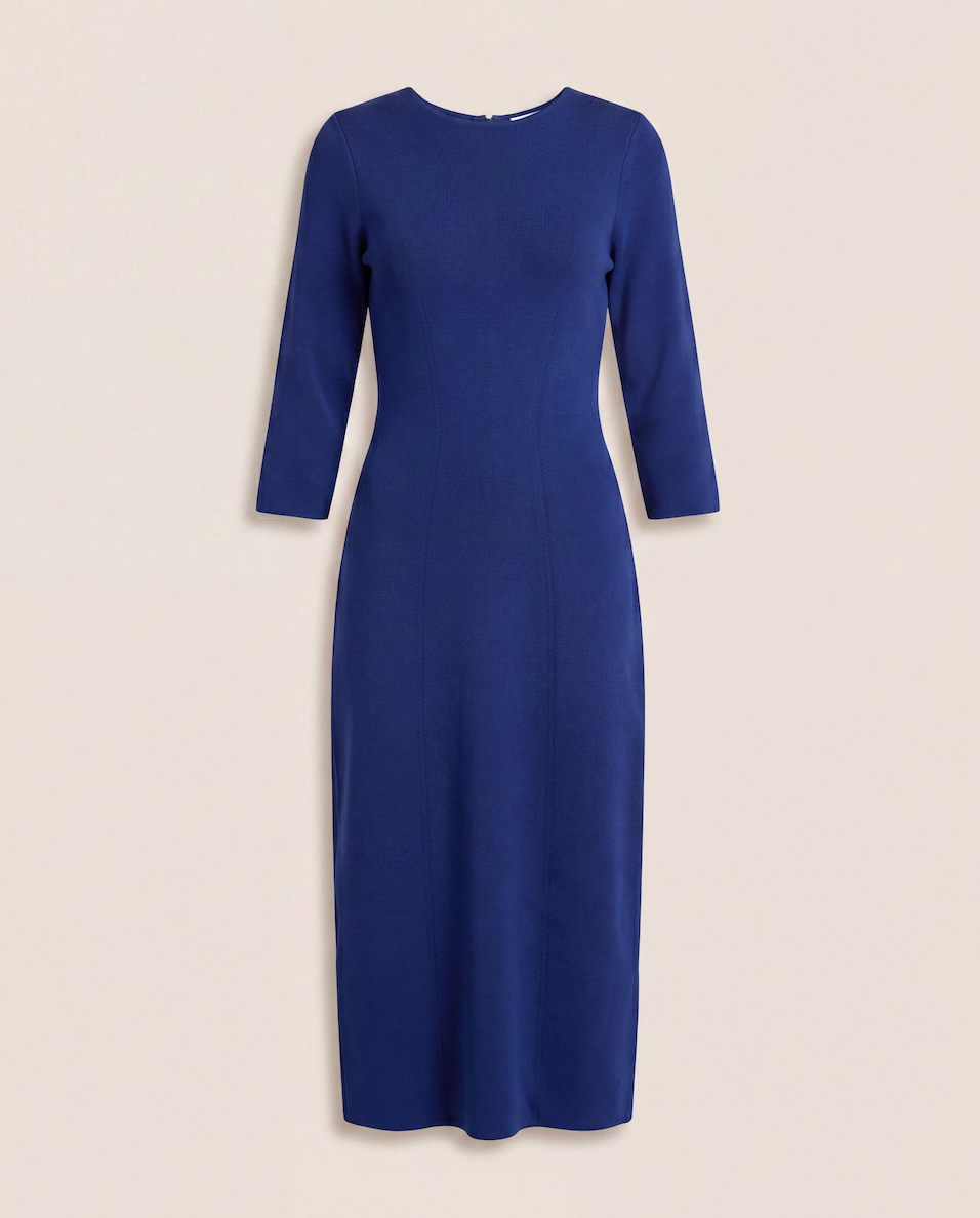 Robe The Fold Giverny bleue en acétate texturé – Taille 38-1
