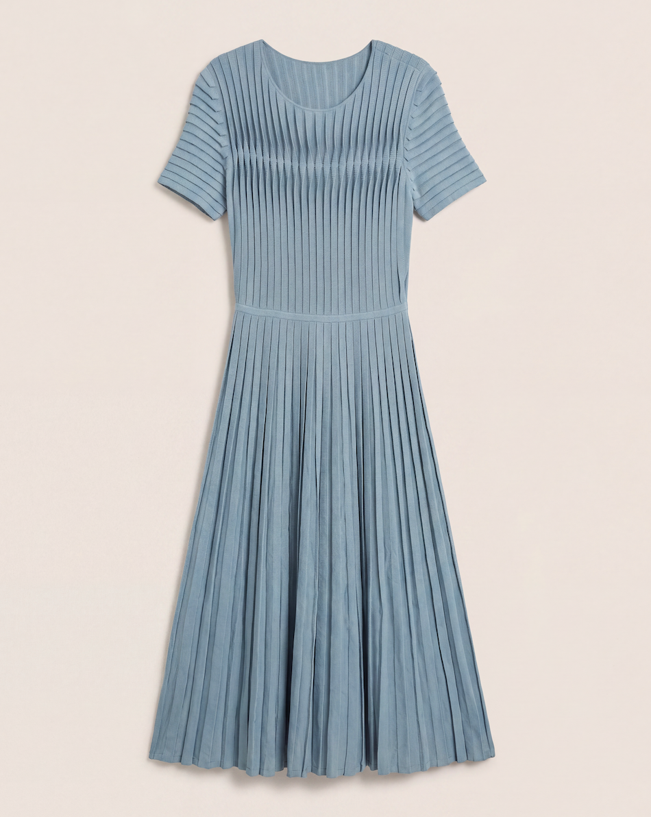 Robe midi Allegra en maille stretch eucalyptus - The Fold – Taille 38-1