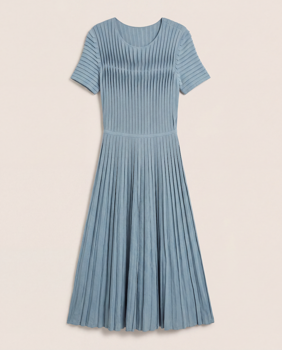 Robe midi Allegra en maille stretch eucalyptus - The Fold – Taille 40-1