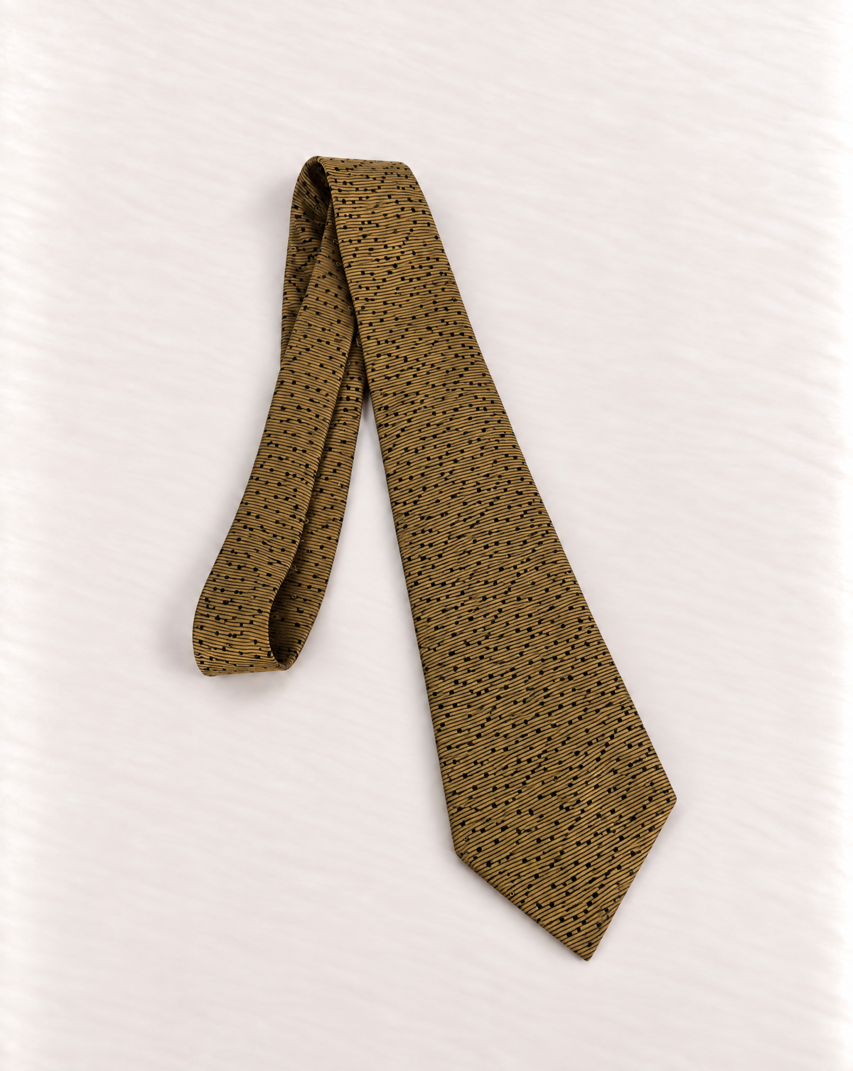 Cravate Lanvin Paris soie jacquard dorée et noire-1