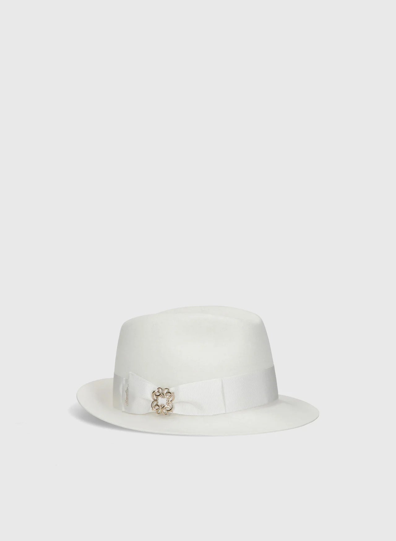 Chapeau Borsalino x Elie Saab modèle Nila feutre de poil blanc neuf – Collection capsule-1