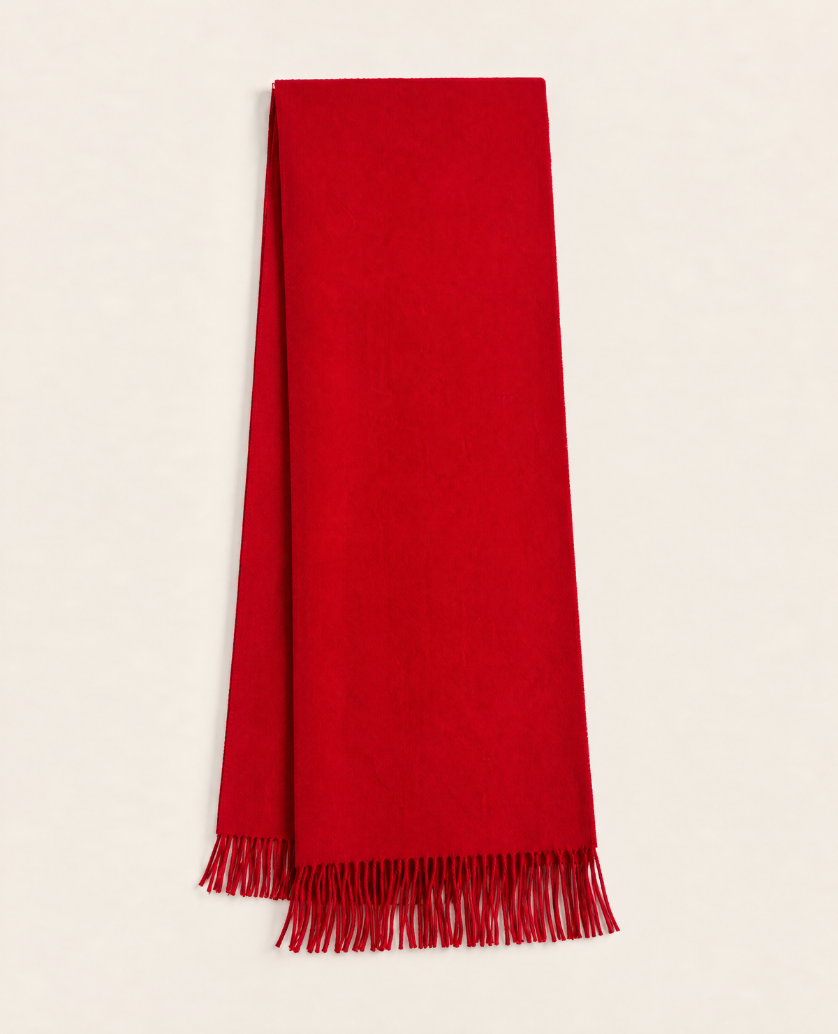Écharpe Smalto en 100 % cachemire rouge à franges-1