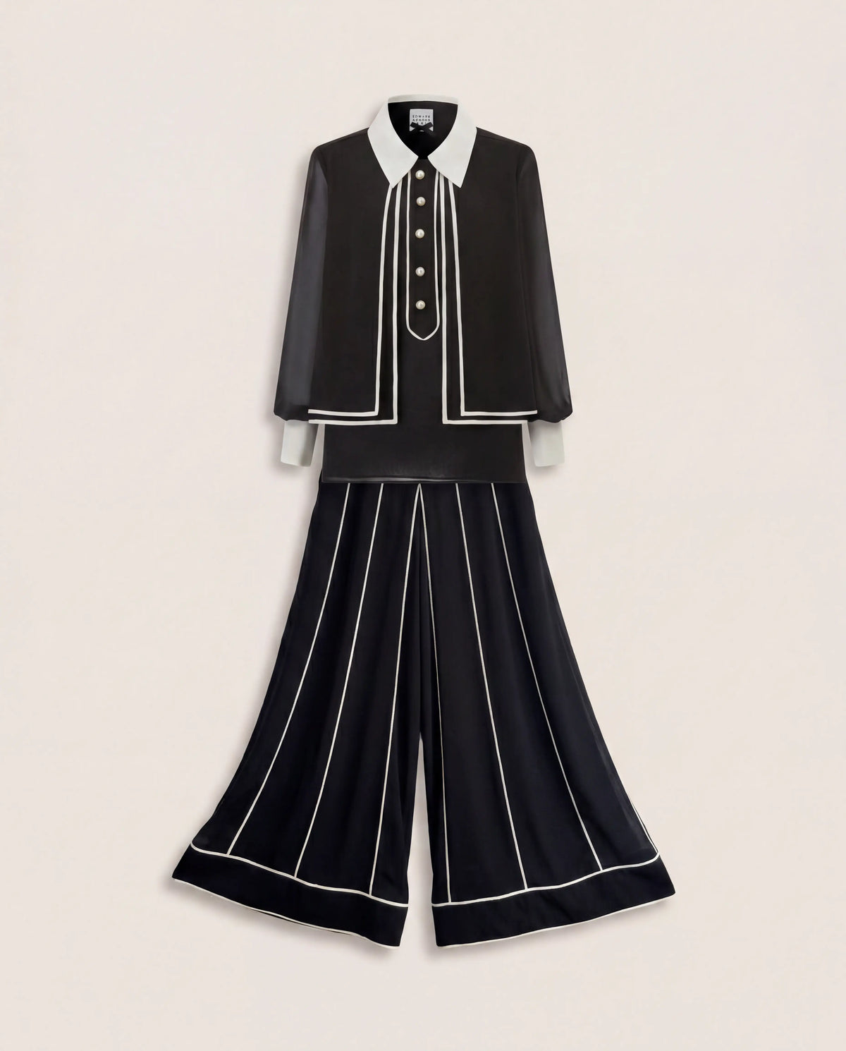 Ensemble Edward Achour Paris en soie noir & blanc – T.40 Edward Achour Paris