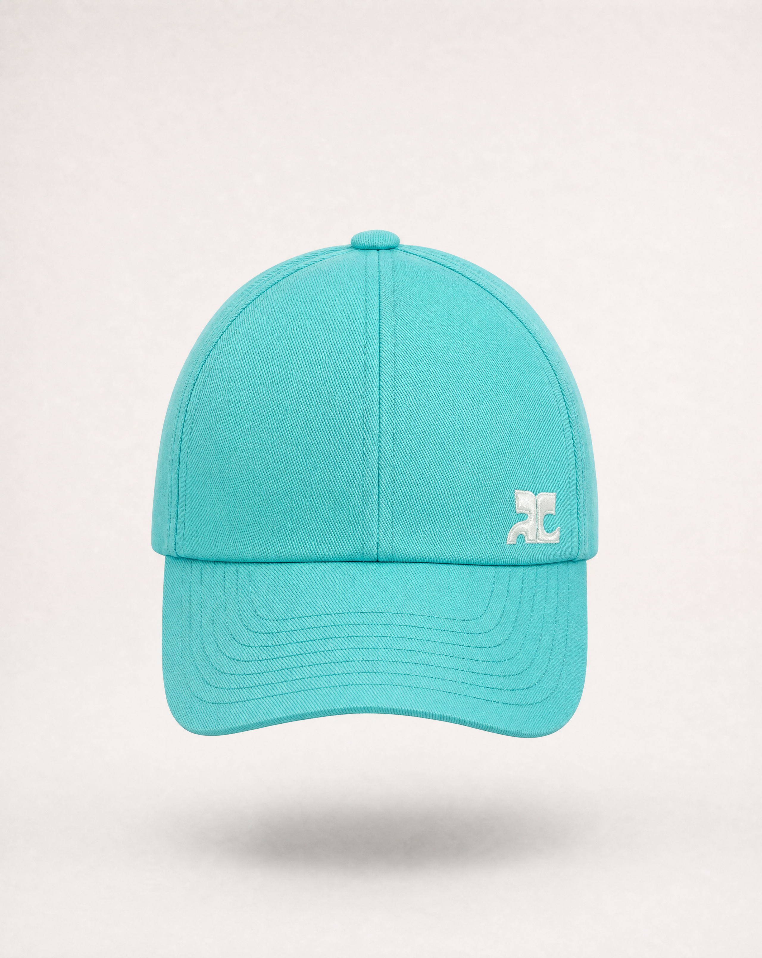 Casquette Courrèges Signature Cotton turquoise – logo AC – T.S – Neuve-1