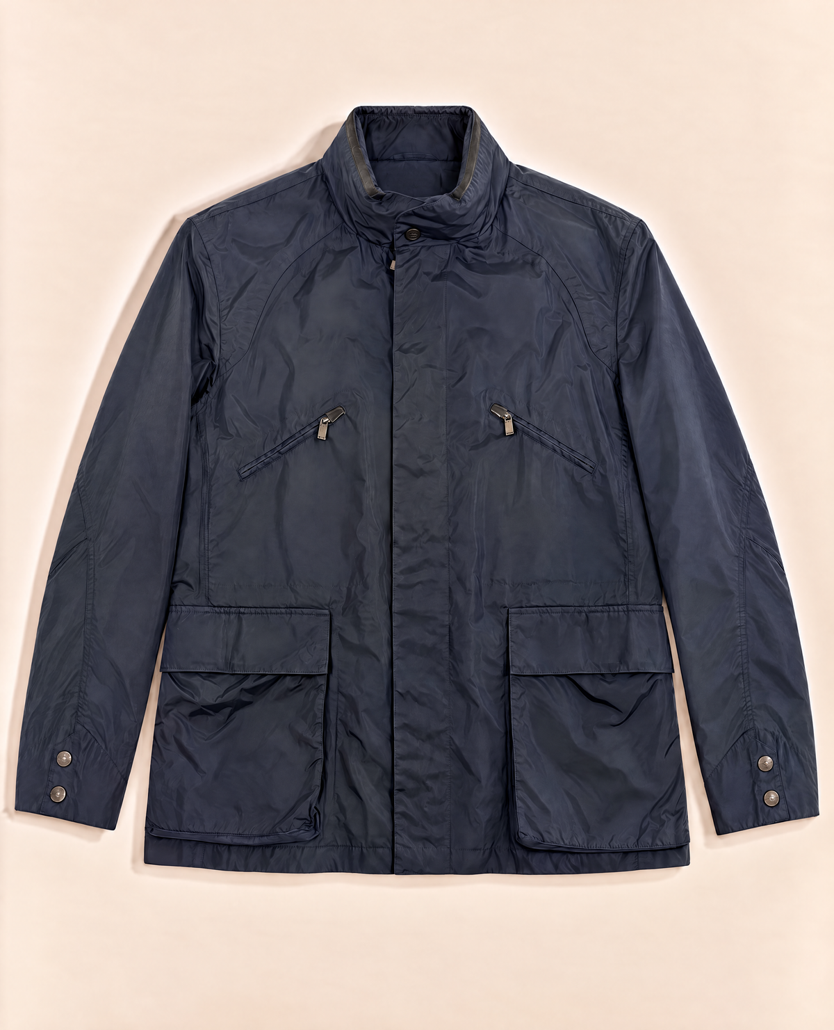 Veste Zegna Sport Microtene imperméable bleu marine – Taille XL