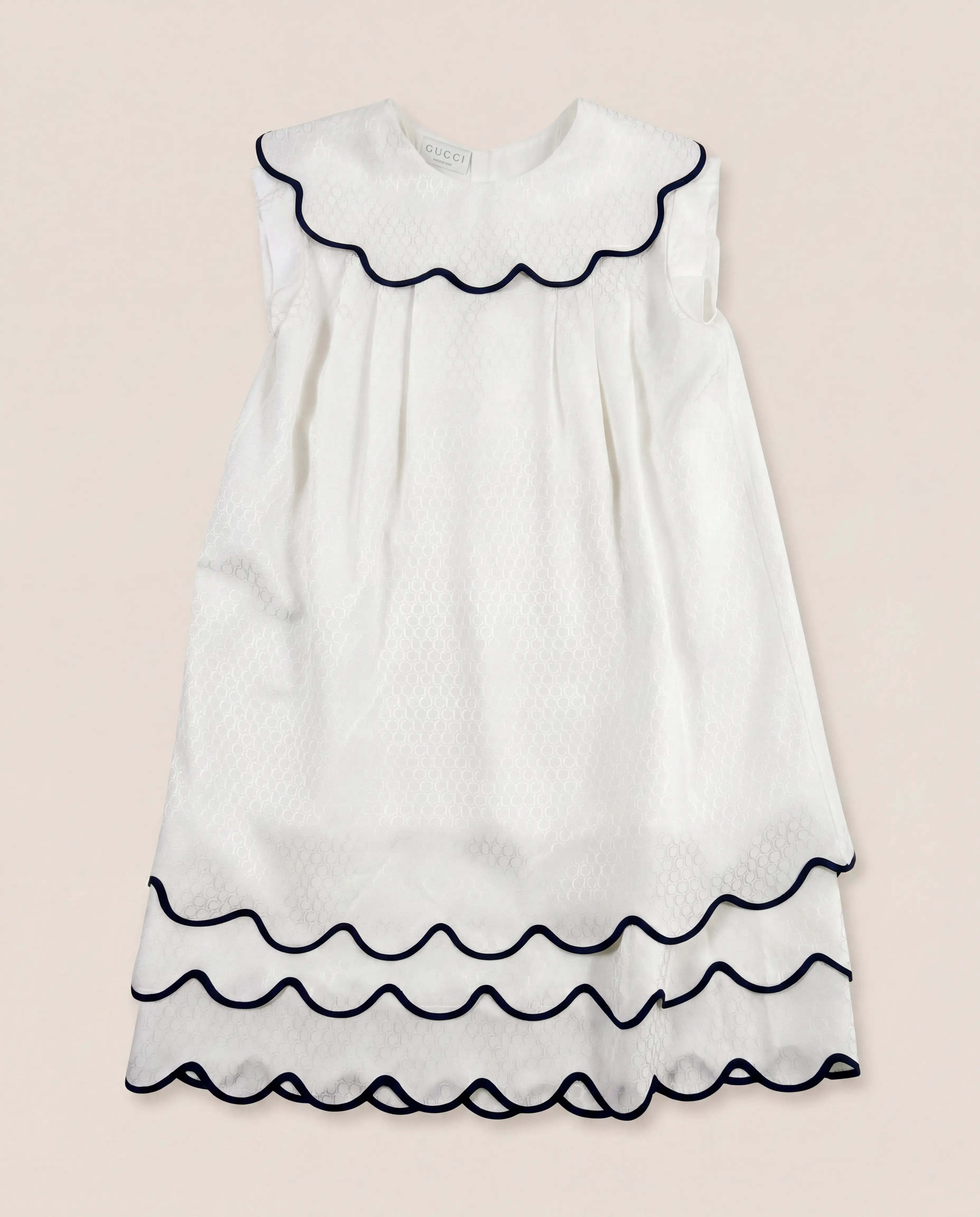 Robe GG jacquard blanche à col volant Gucci – 10 ans Gucci