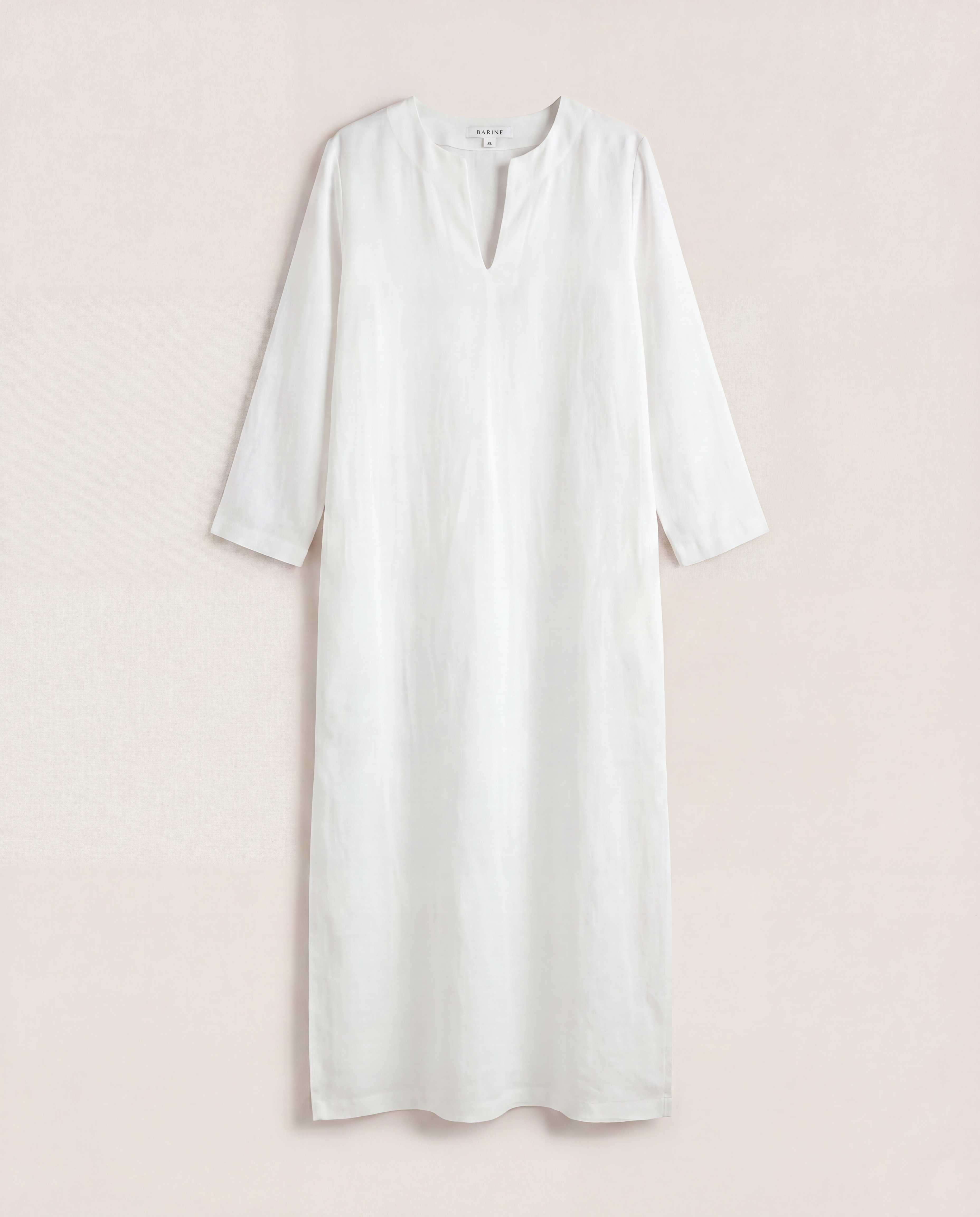 Robe longue en lin blanc – Barine – Taille XL-1