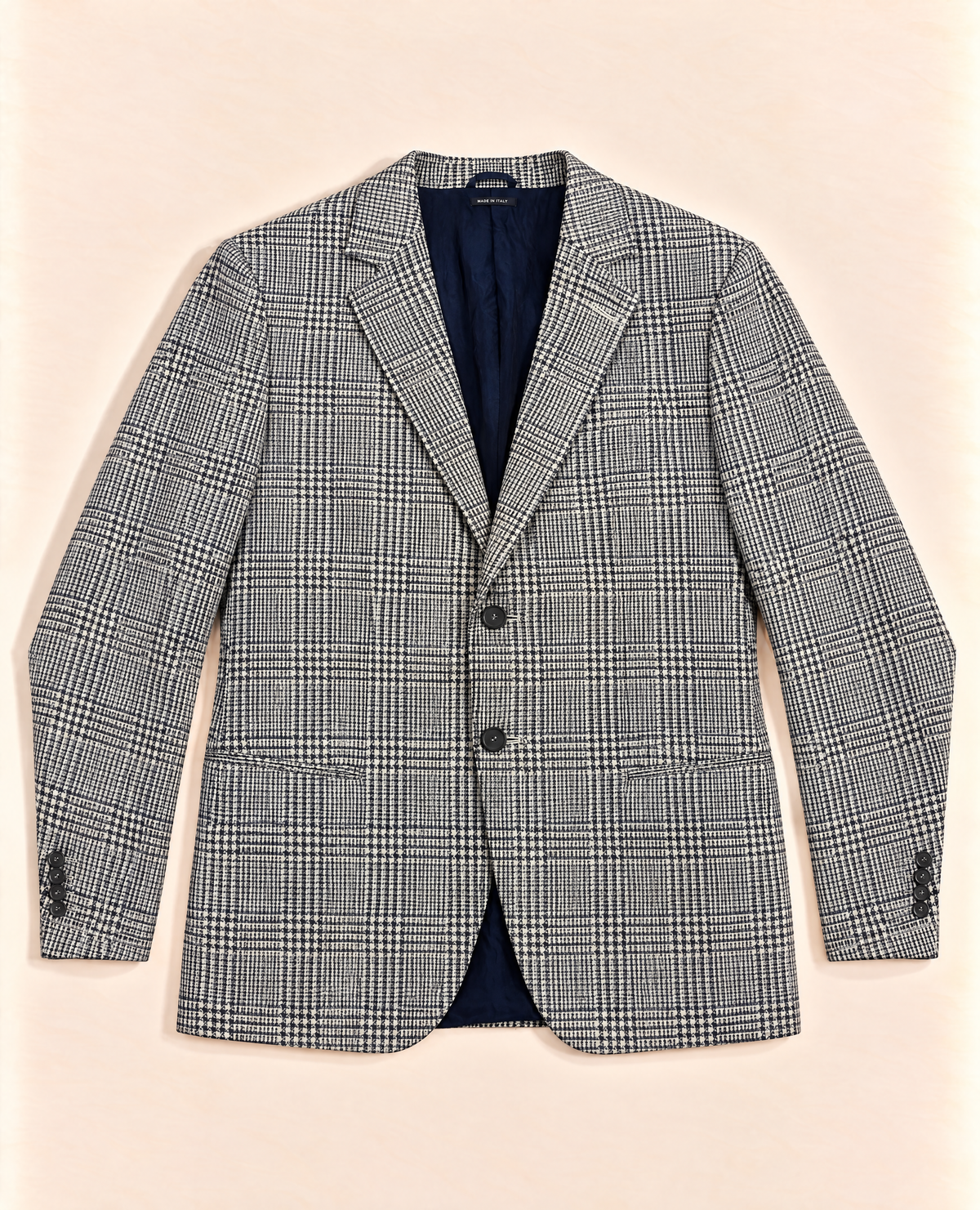 Veste Giorgio Armani George prince de Galles bleu et écru – Taille 56-1