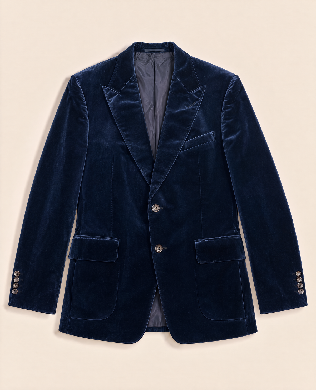 Veste blazer velours coton bleu marine – Tom Ford – Taille FR 46