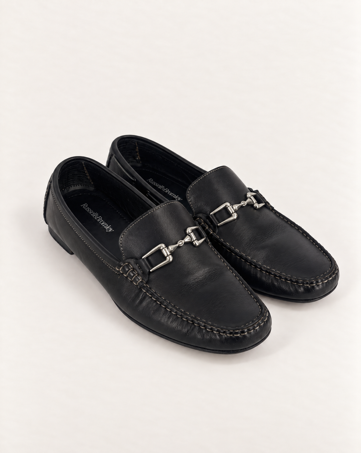 Mocassins Russell & Bromley cuir noir à mors – Pointure 43