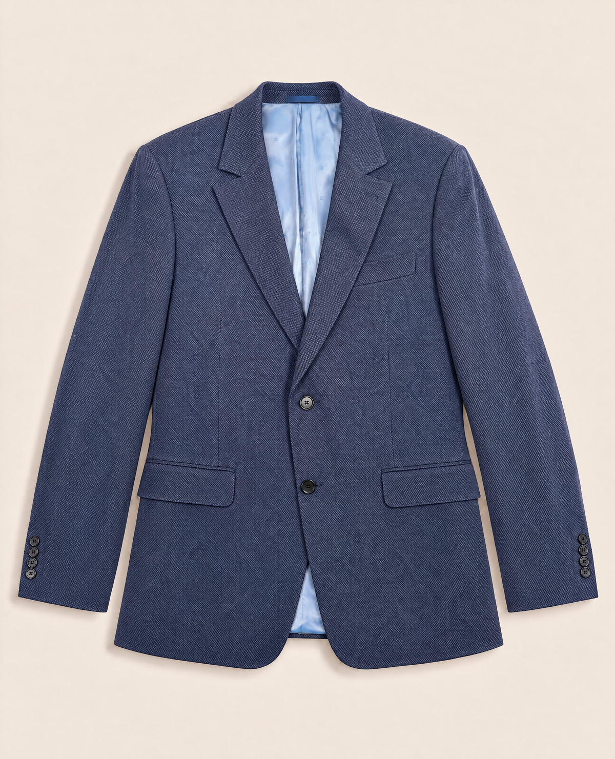 Blazer Francesco Smalto cachemire soie bleu marine chiné – Taille 56-1