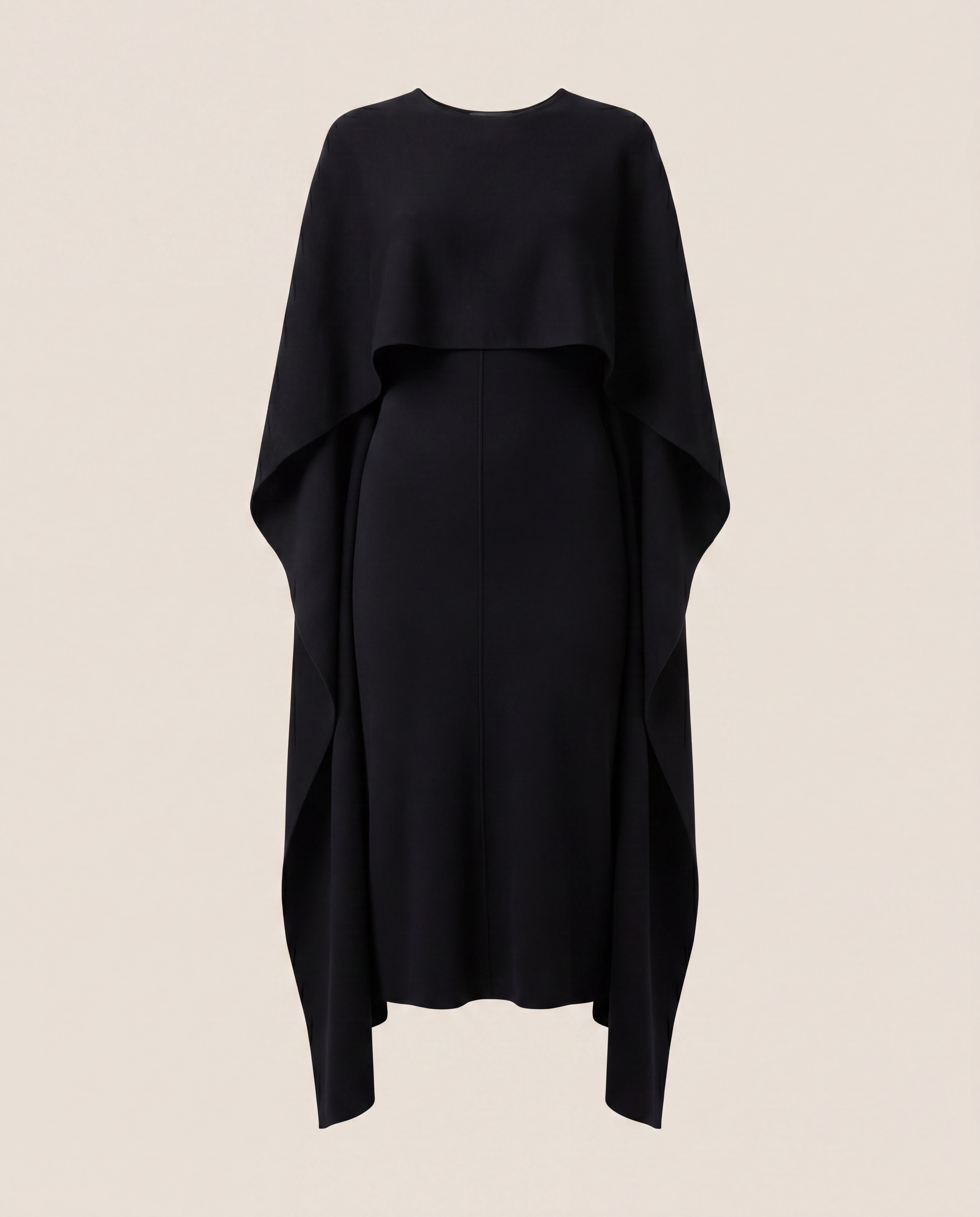 Robe Amal en laine mérinos à cape intégrée – Halston – Taille L-1
