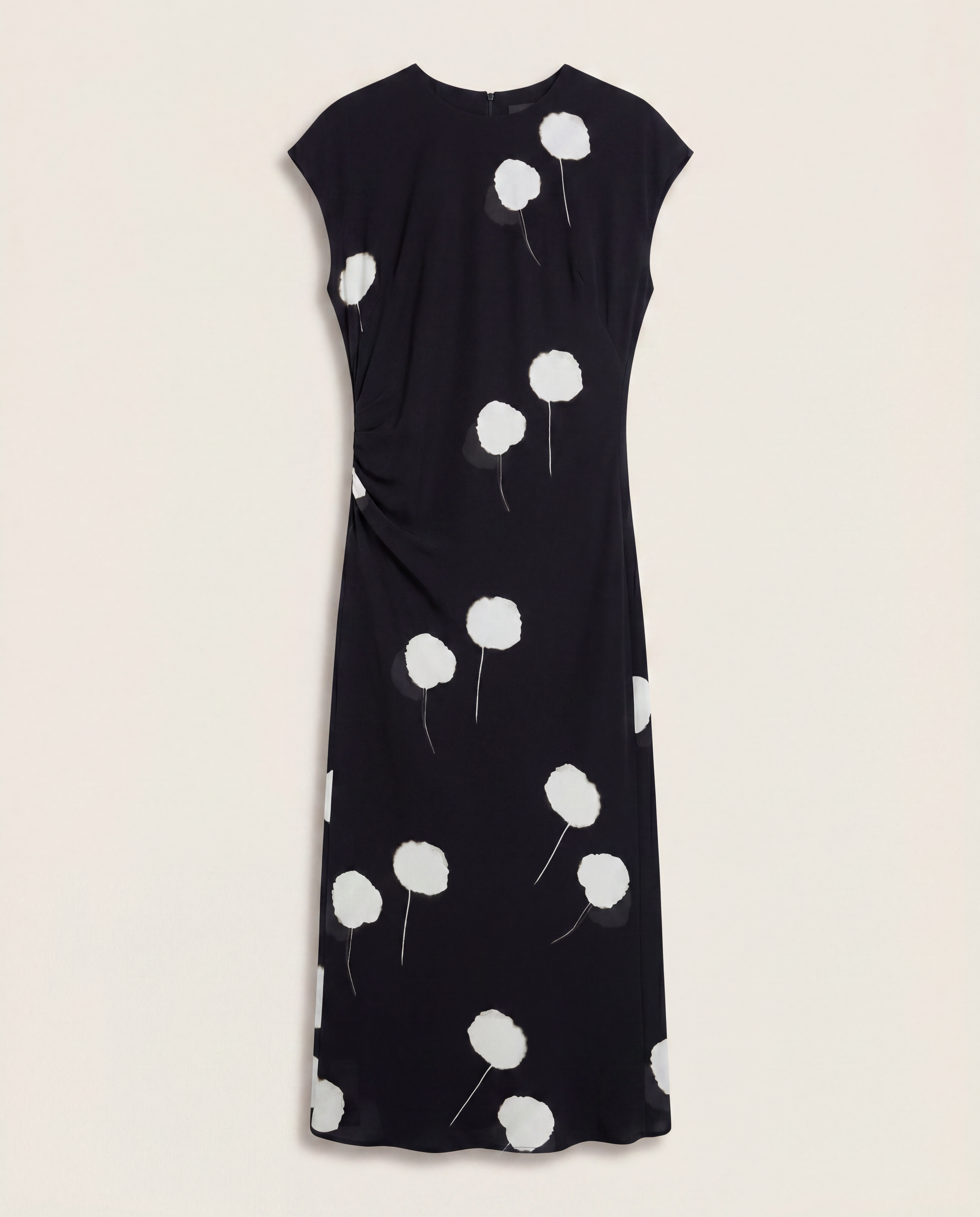 Robe Akris Dandelion Print noire imprimé floral – T.40-1