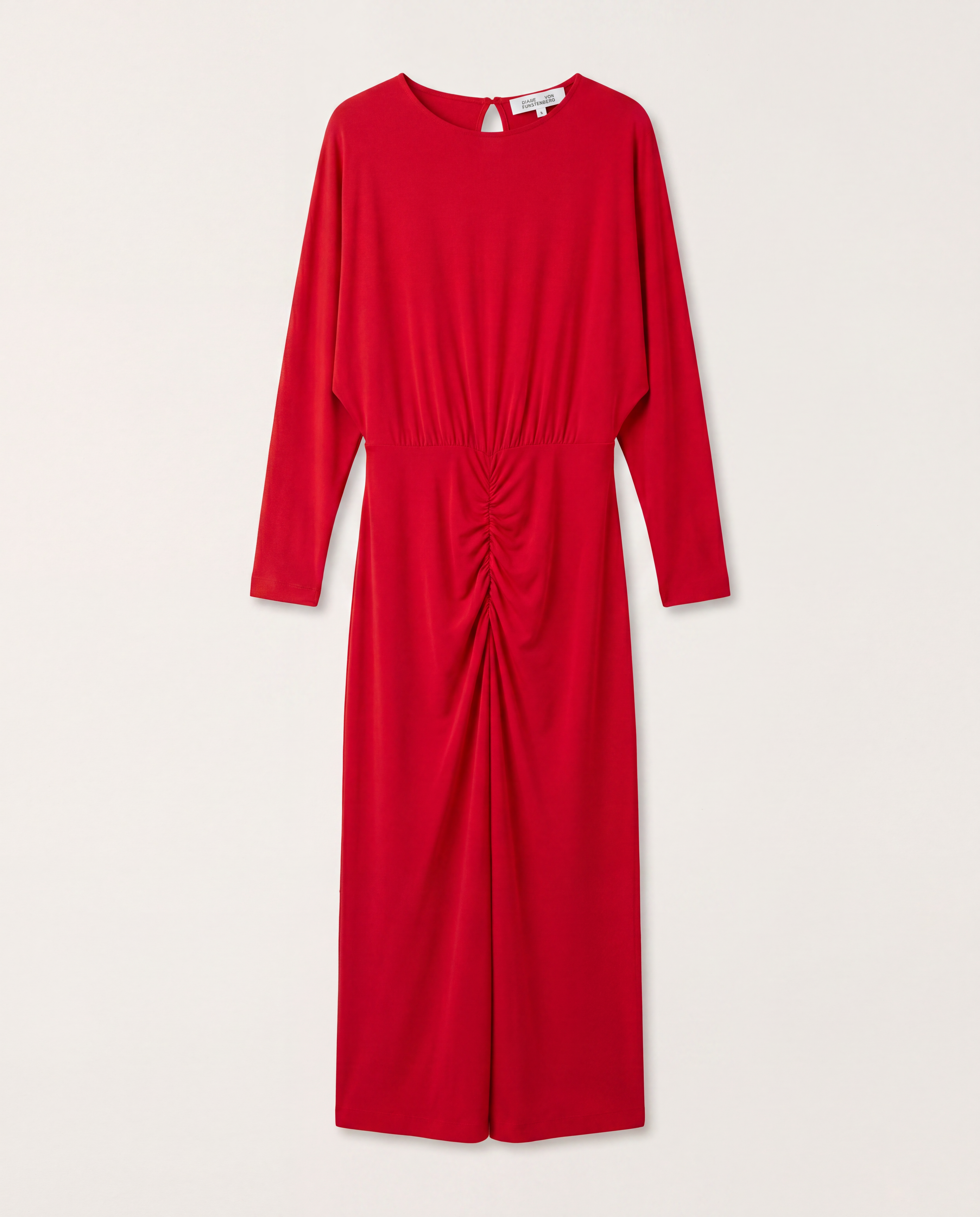 Robe midi Chrisey en jersey rouge drapée - Diane von Furstenberg – Taille M-1