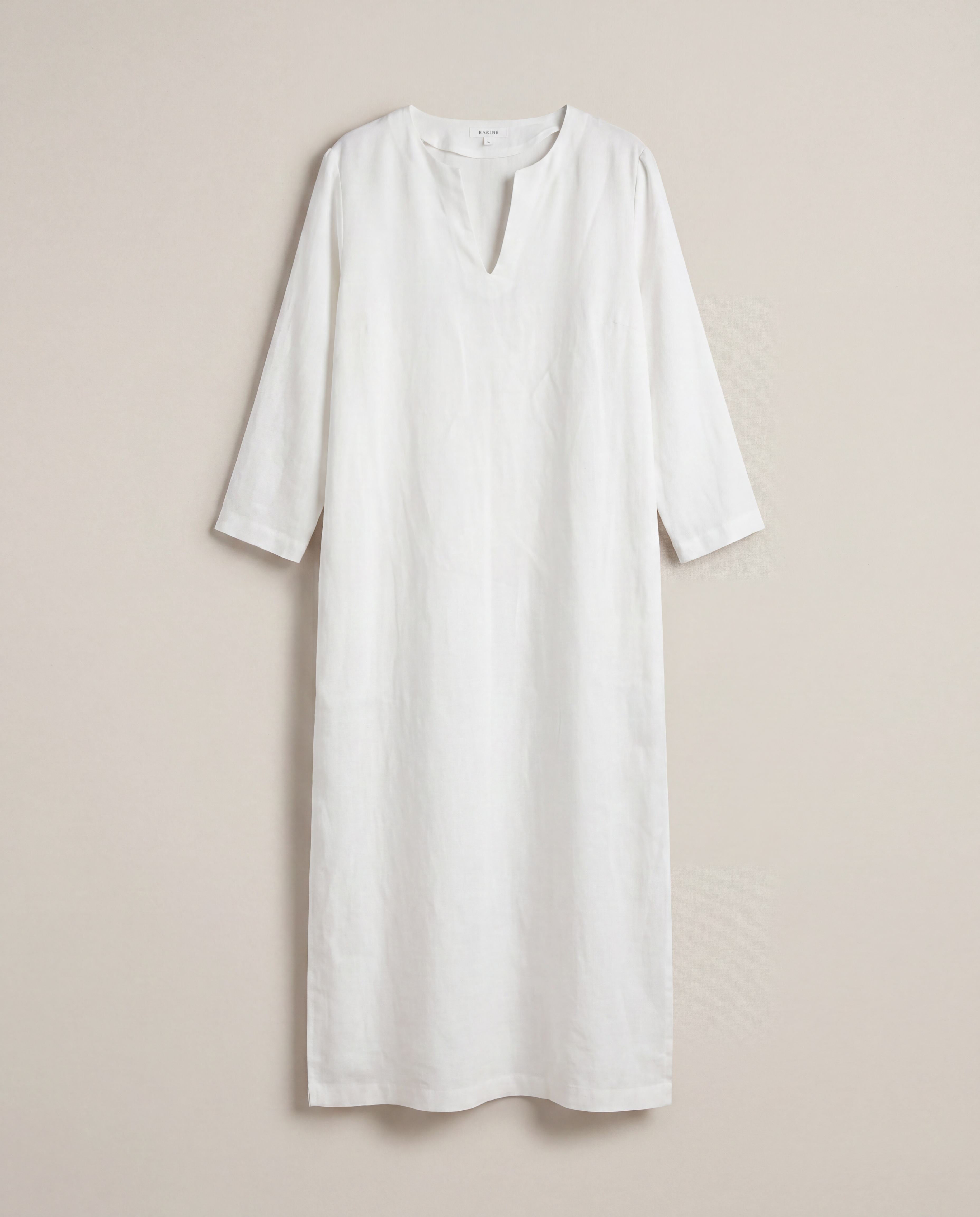 Robe longue en lin blanc – Barine – Taille L