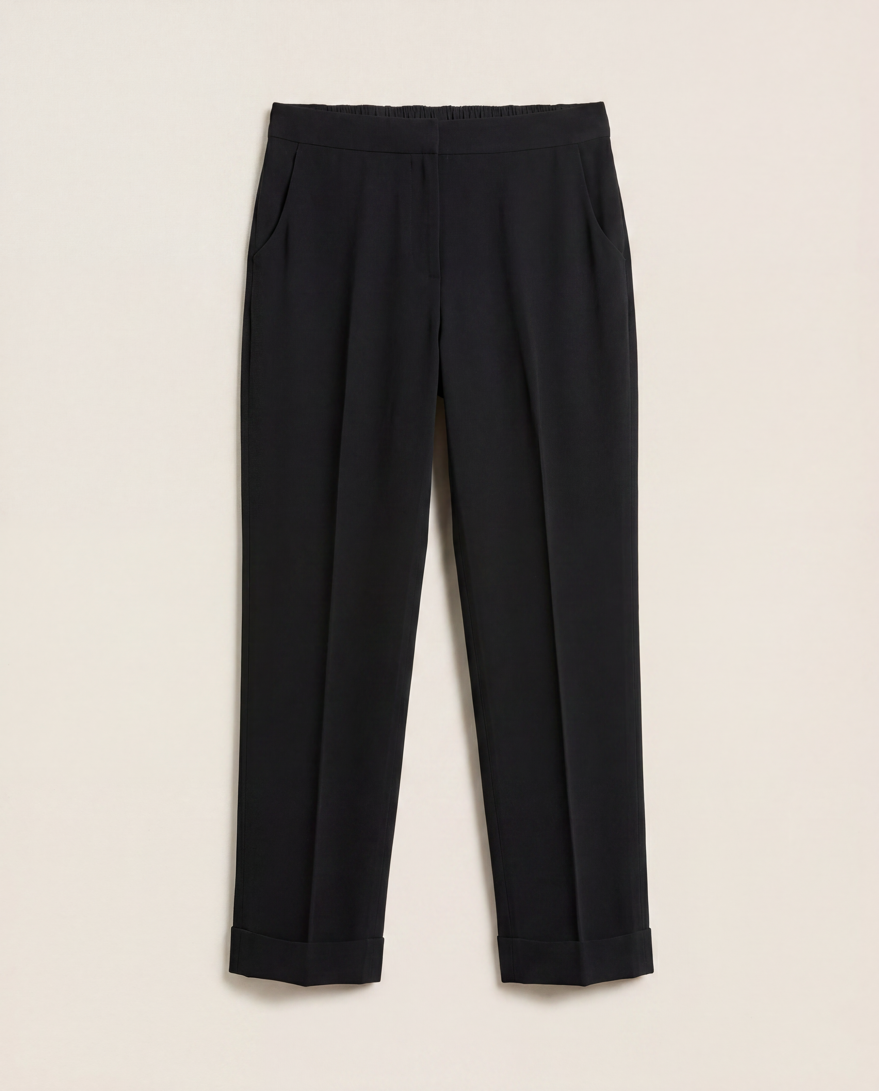 Pantalon Akris noir taille haute coutures apparentes – T.40-1