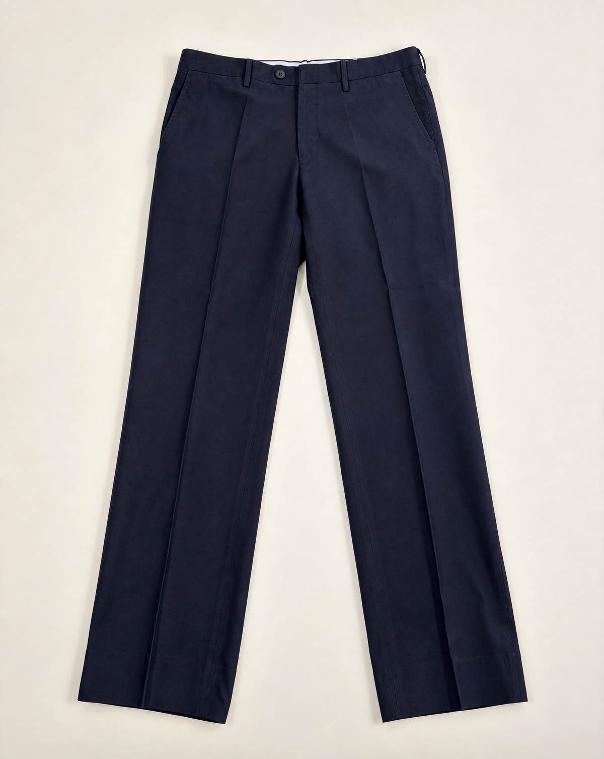 Pantalon Francesco Smalto sartorial coton bleu marine – Taille 48 (IT 56 / US 40)-1