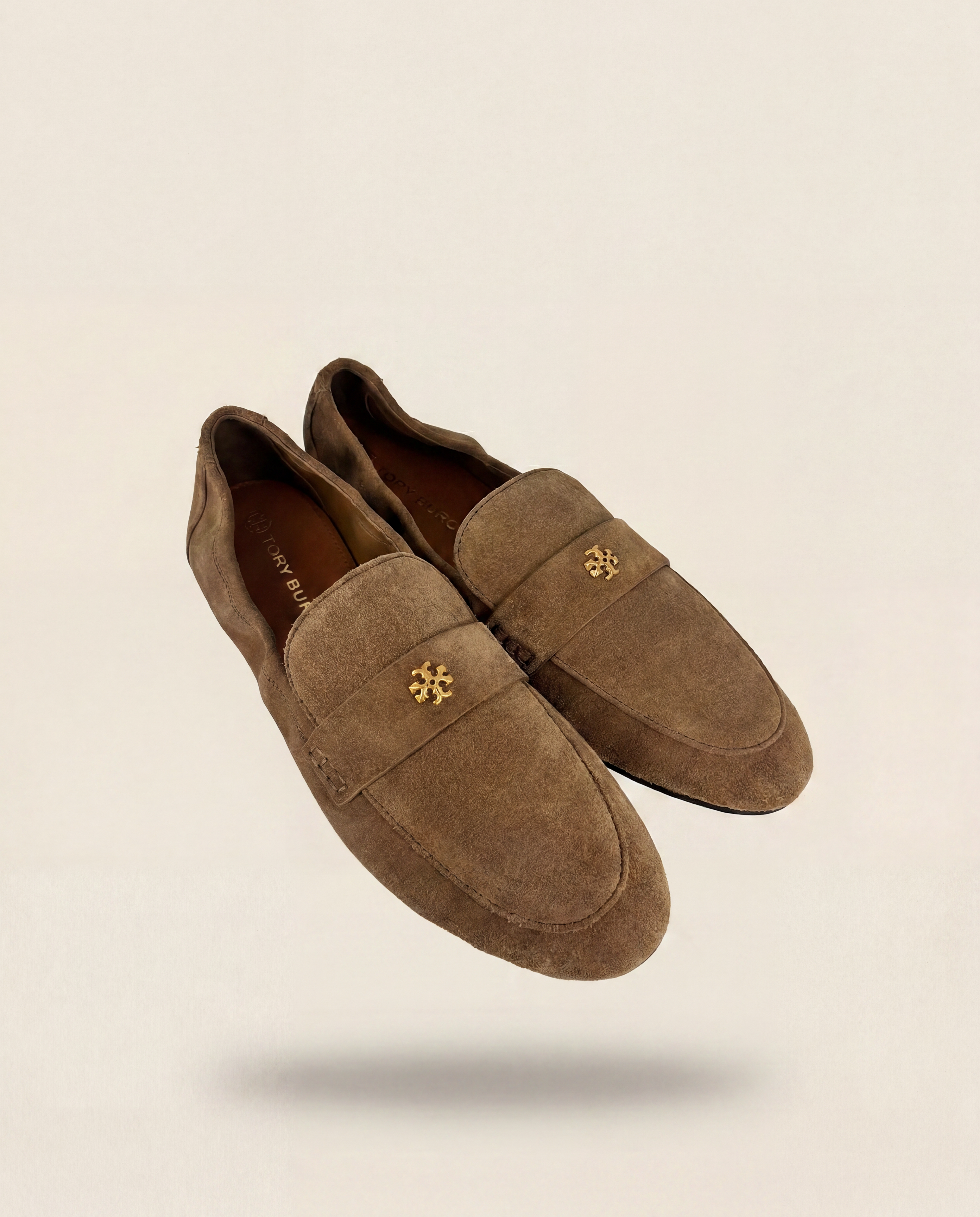 Mocassins Tory Burch Ballet Loafer daim river rock talon plat – T.41