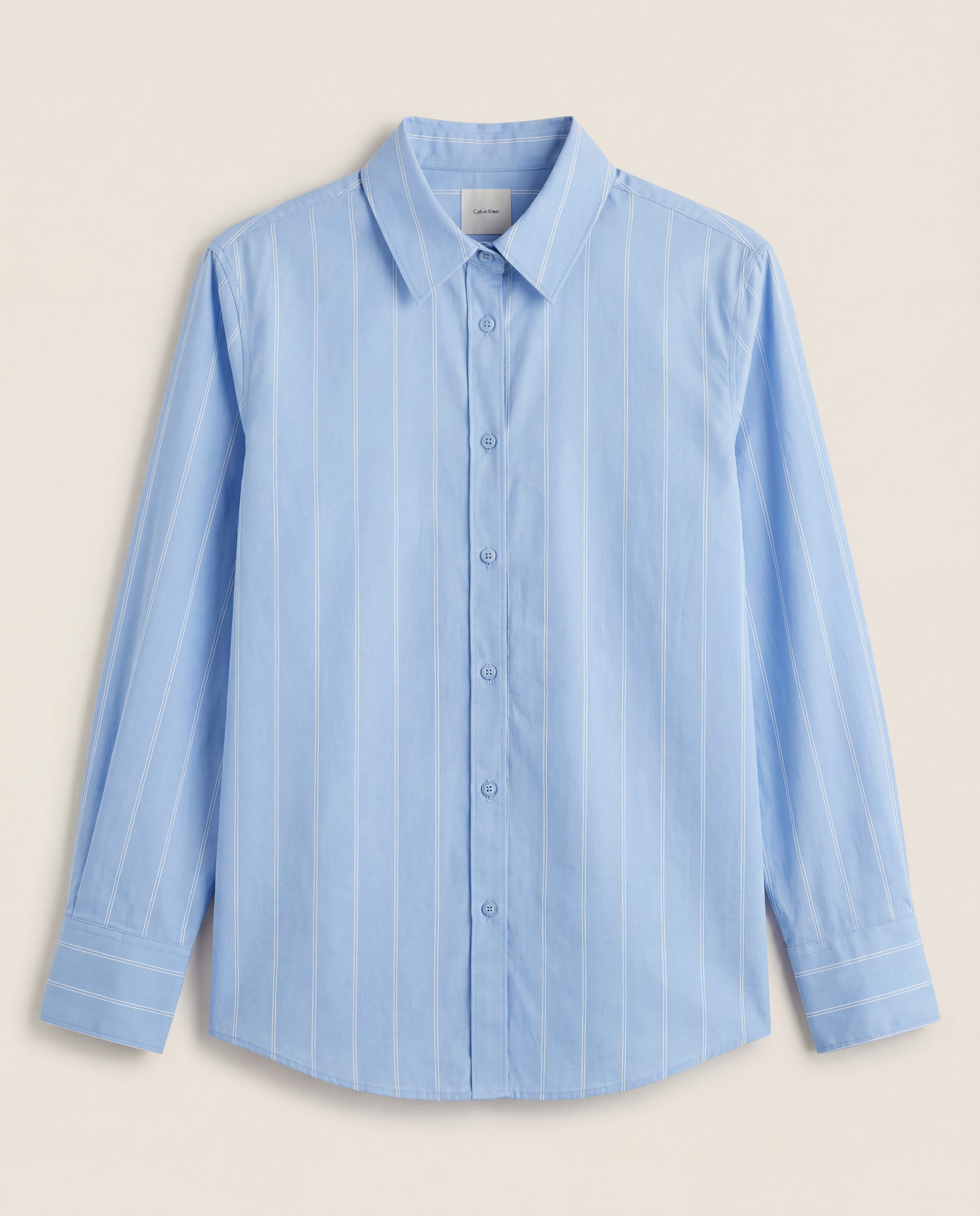 Chemise Calvin Klein Shirt Regular Fit coton chambray blue rayures blanches – T.42