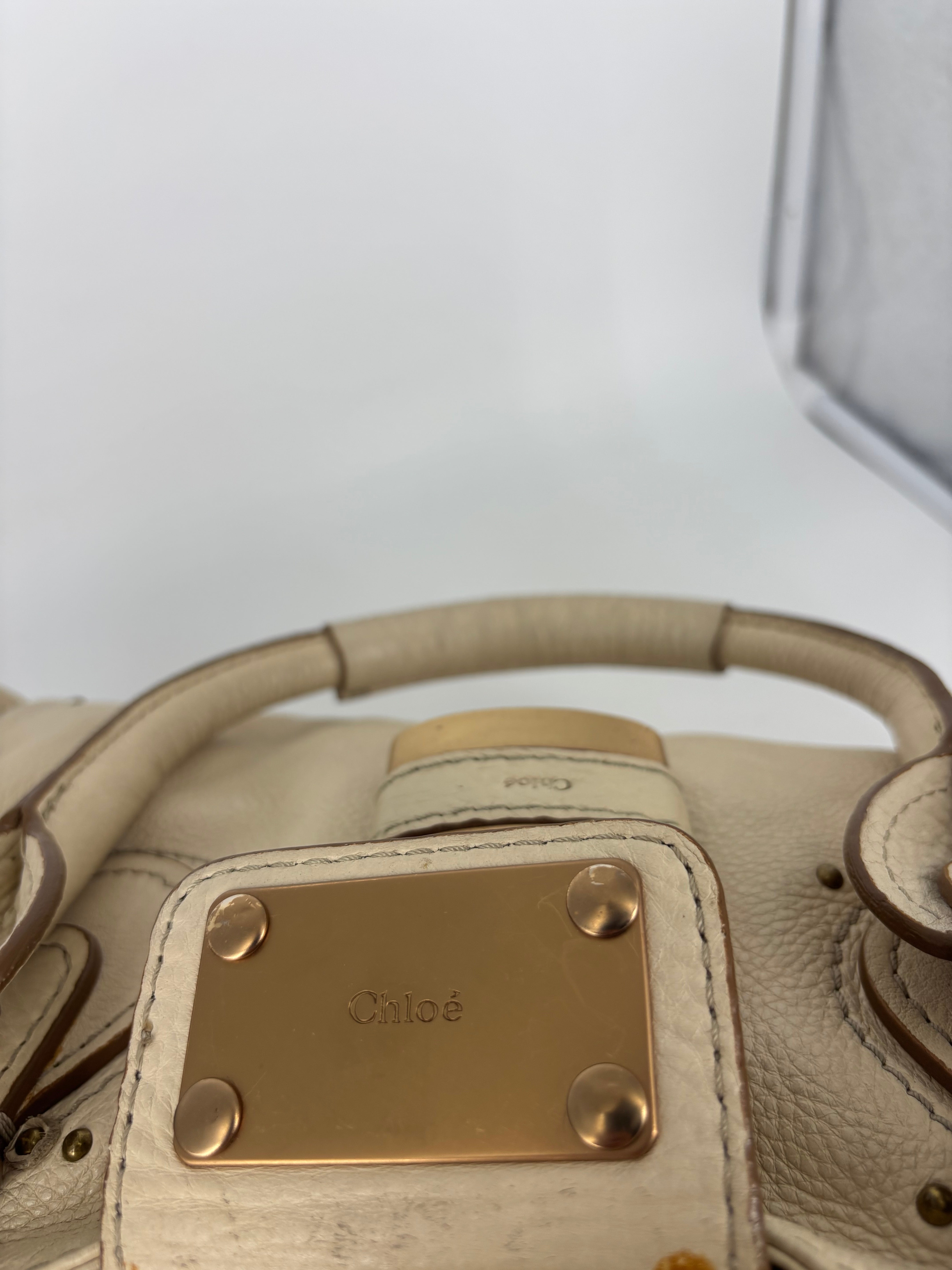 Chloé – Sac Paddington cuir de buffle grainé crème-10