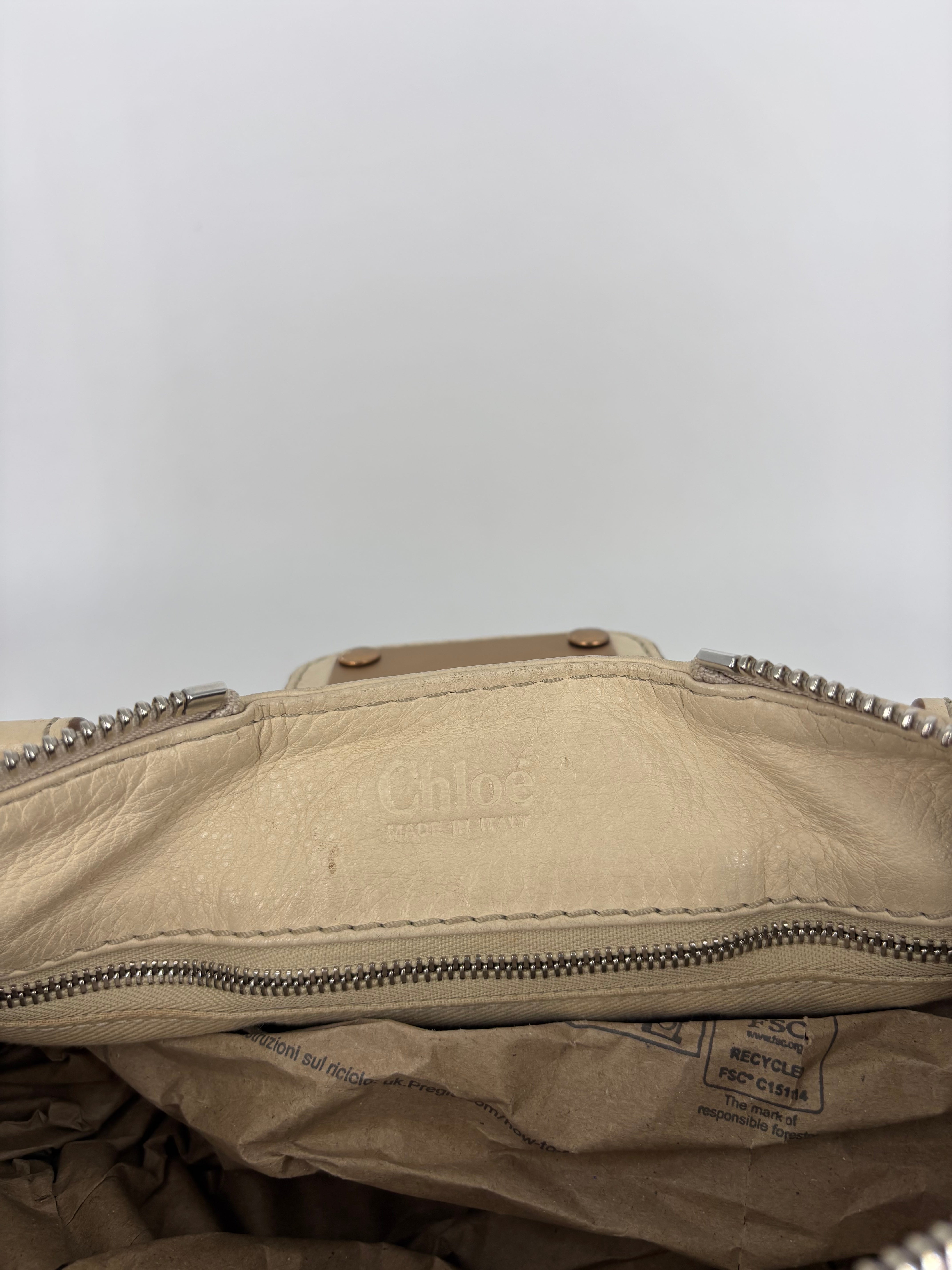 Chloé – Sac Paddington cuir de buffle grainé crème-11
