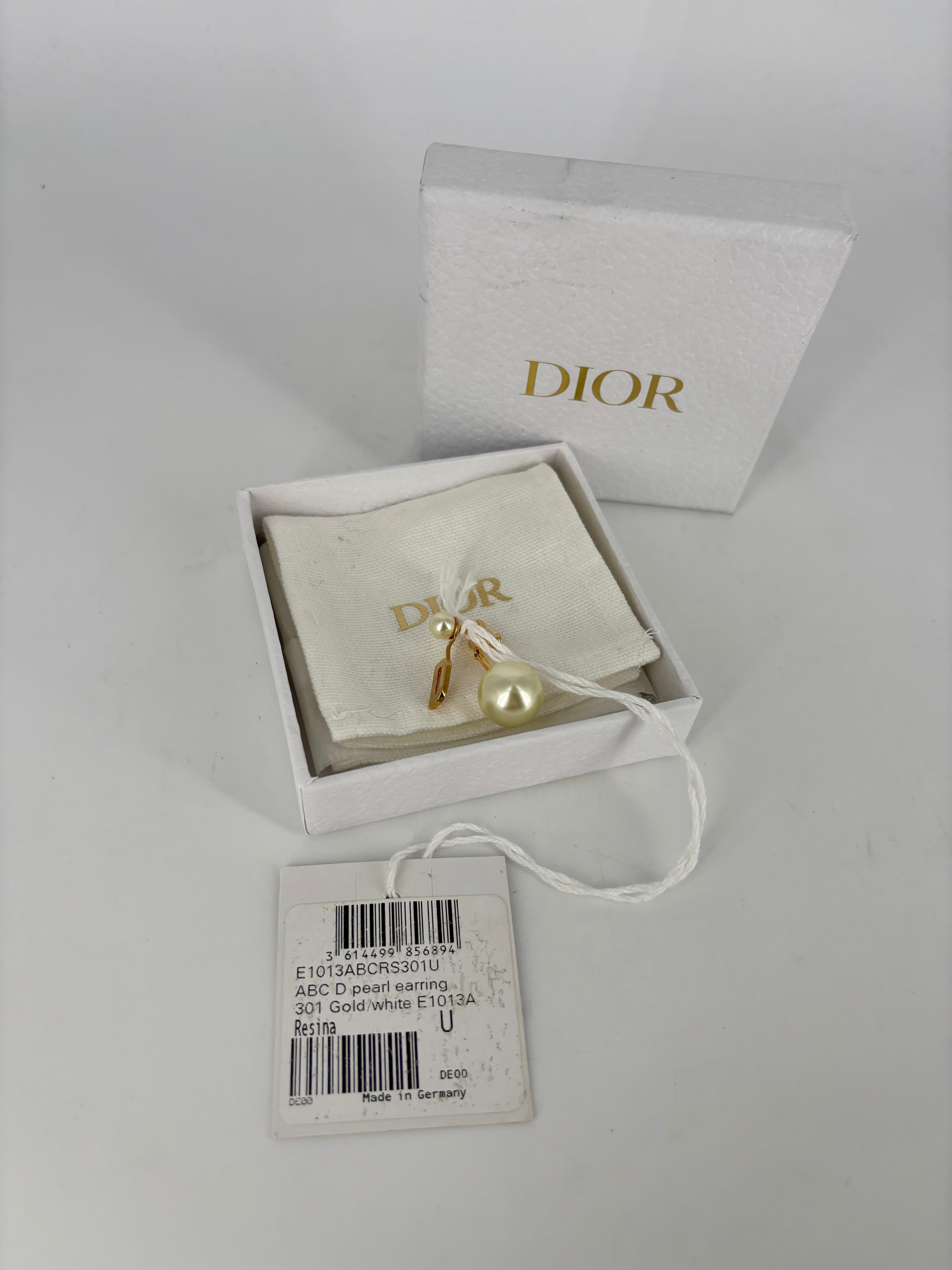 Dior – Mono Boucle My ABC Dior perles résine blanche-4