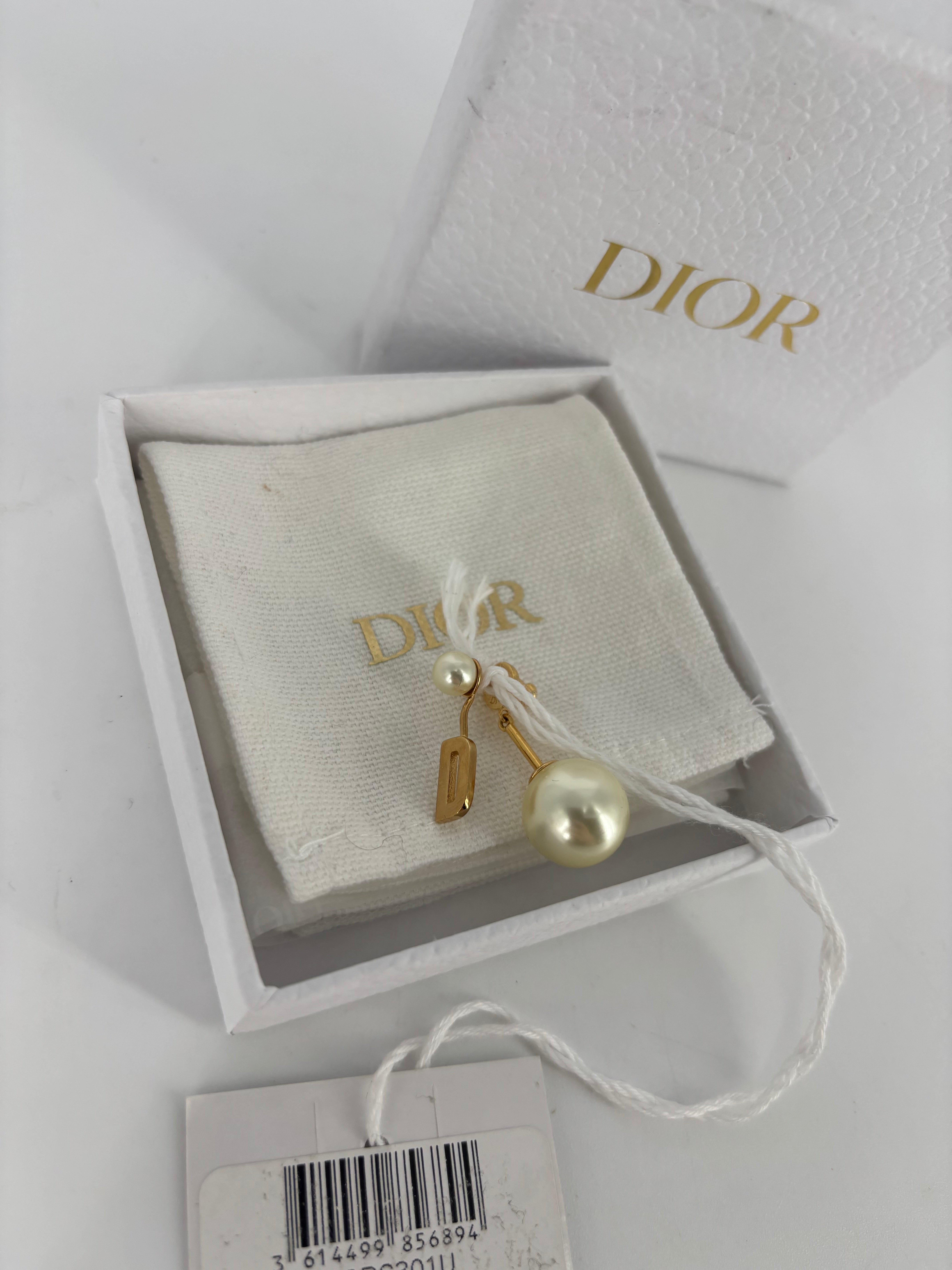 Dior – Mono Boucle My ABC Dior perles résine blanche-5