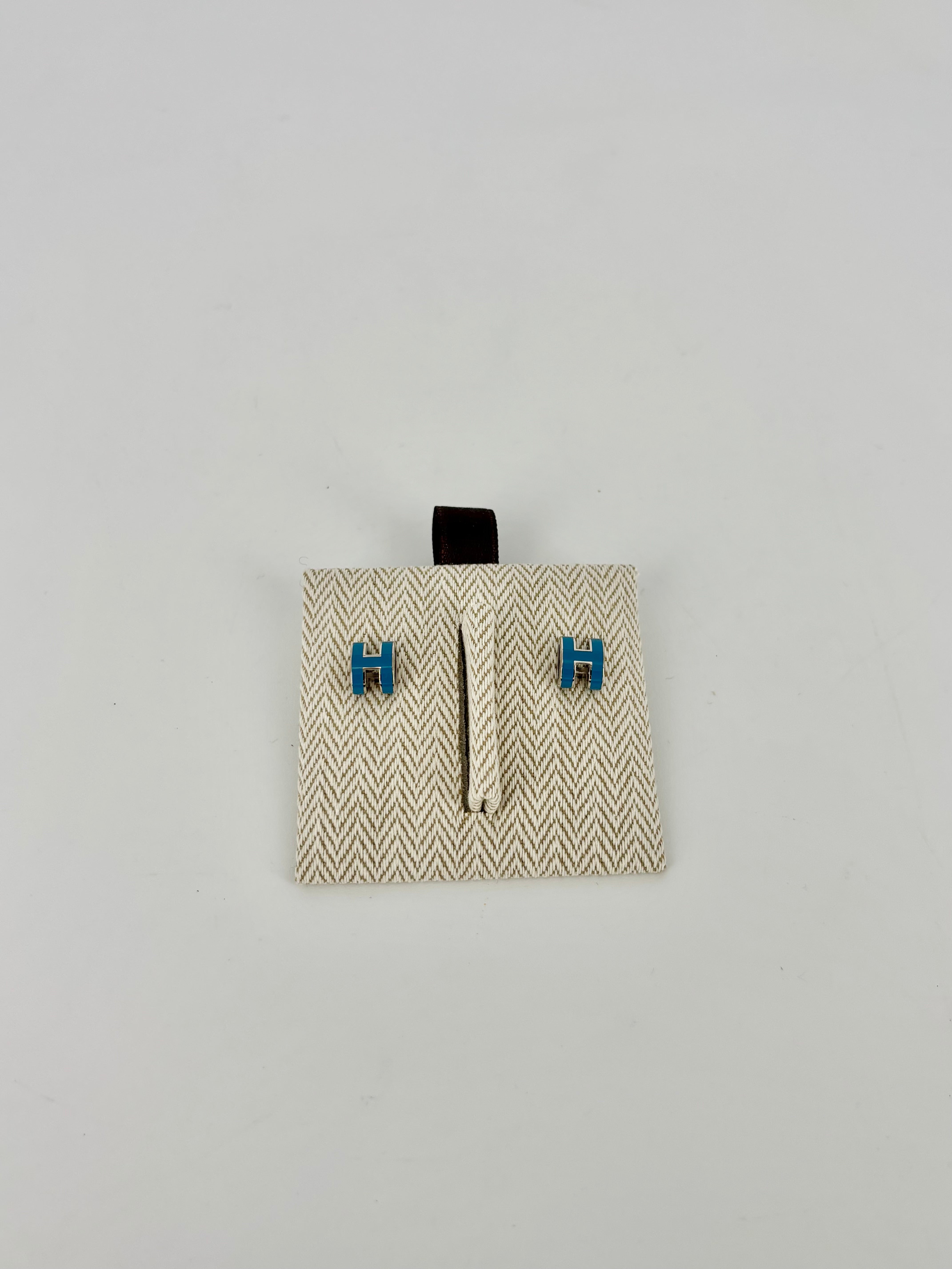 Mini Pop H earrings in blue – Hermès-4