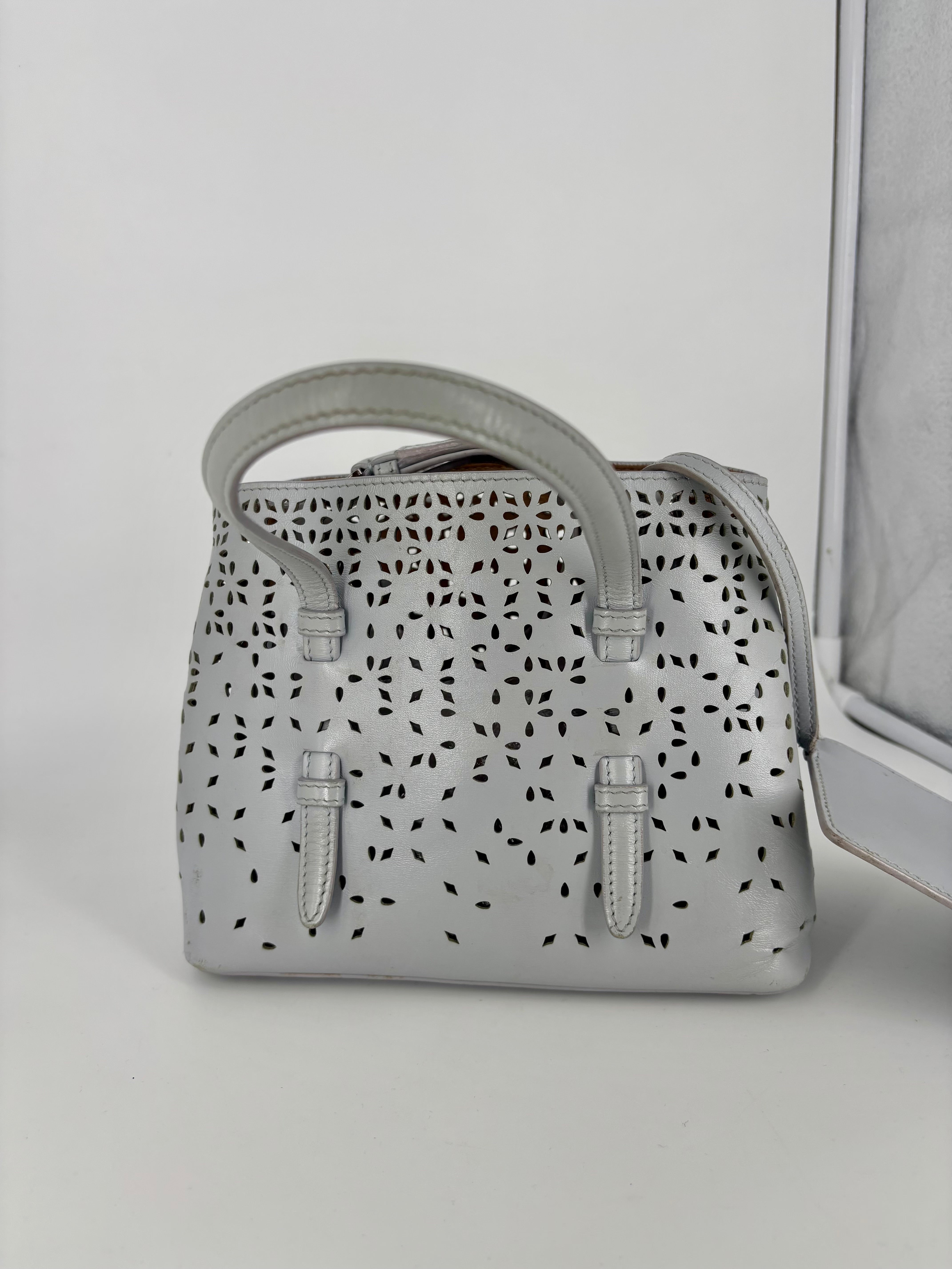 Sky blue openwork mini bag – Alaïa-5