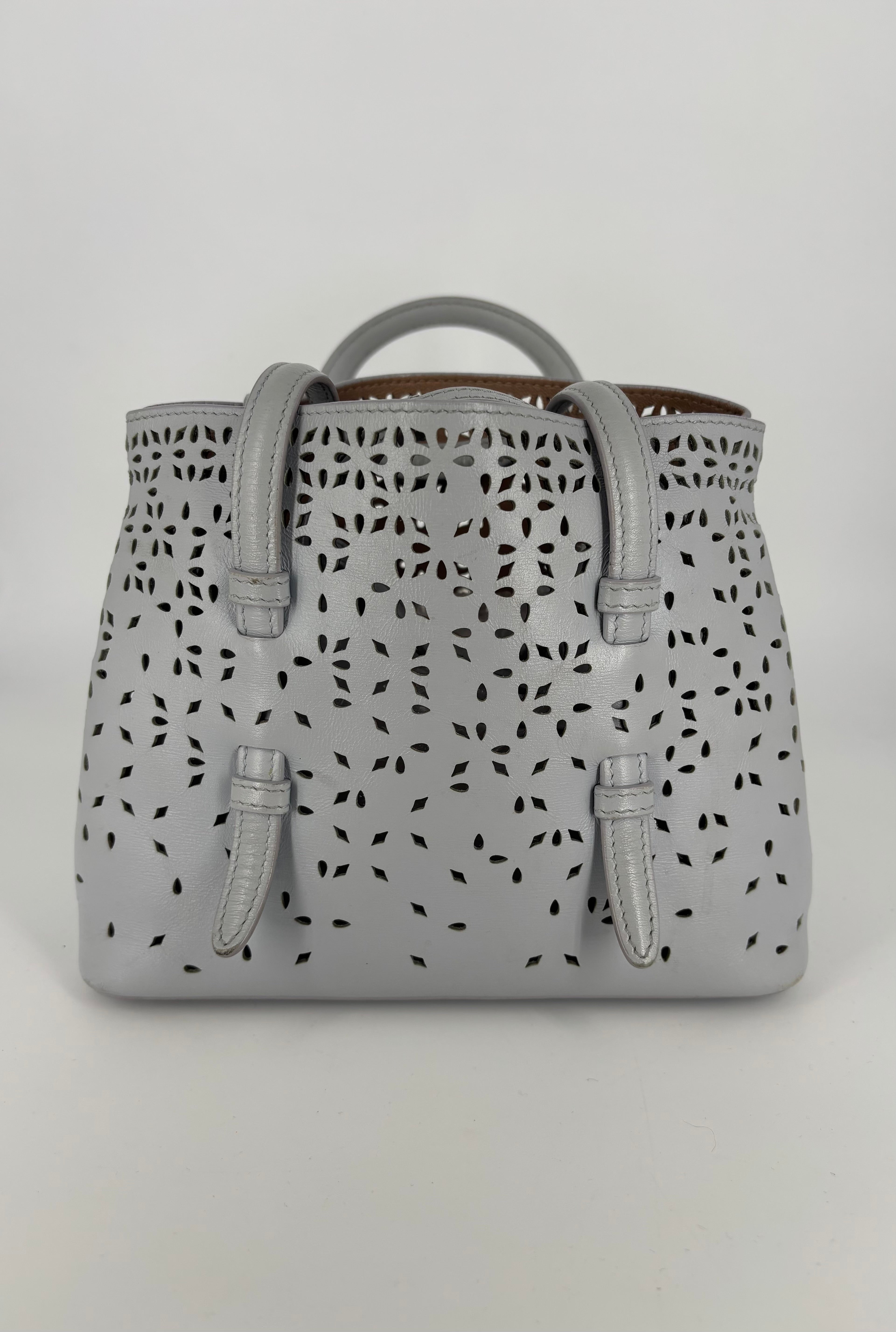 Sky blue openwork mini bag – Alaïa-6