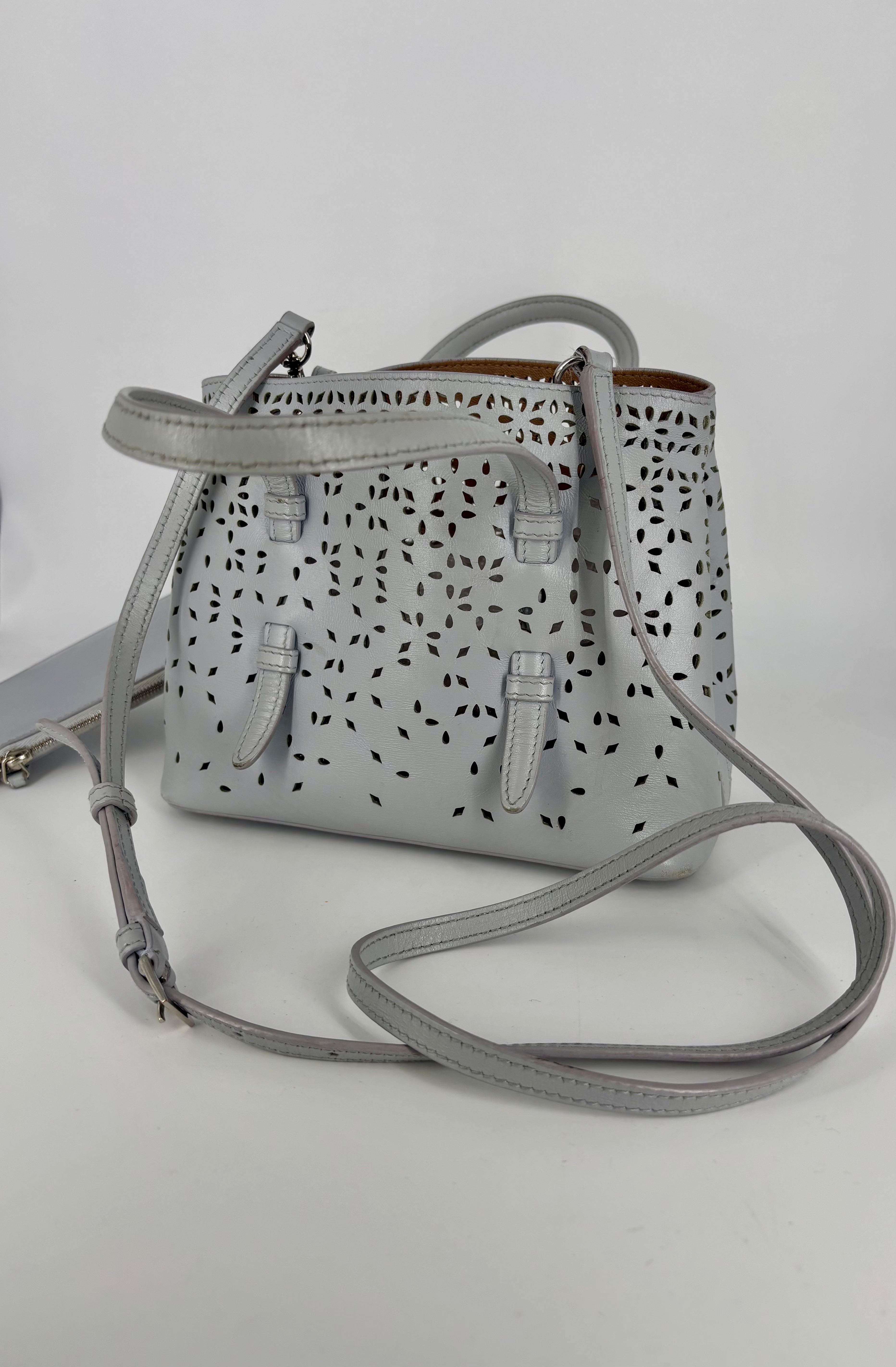 Sky blue openwork mini bag – Alaïa-9
