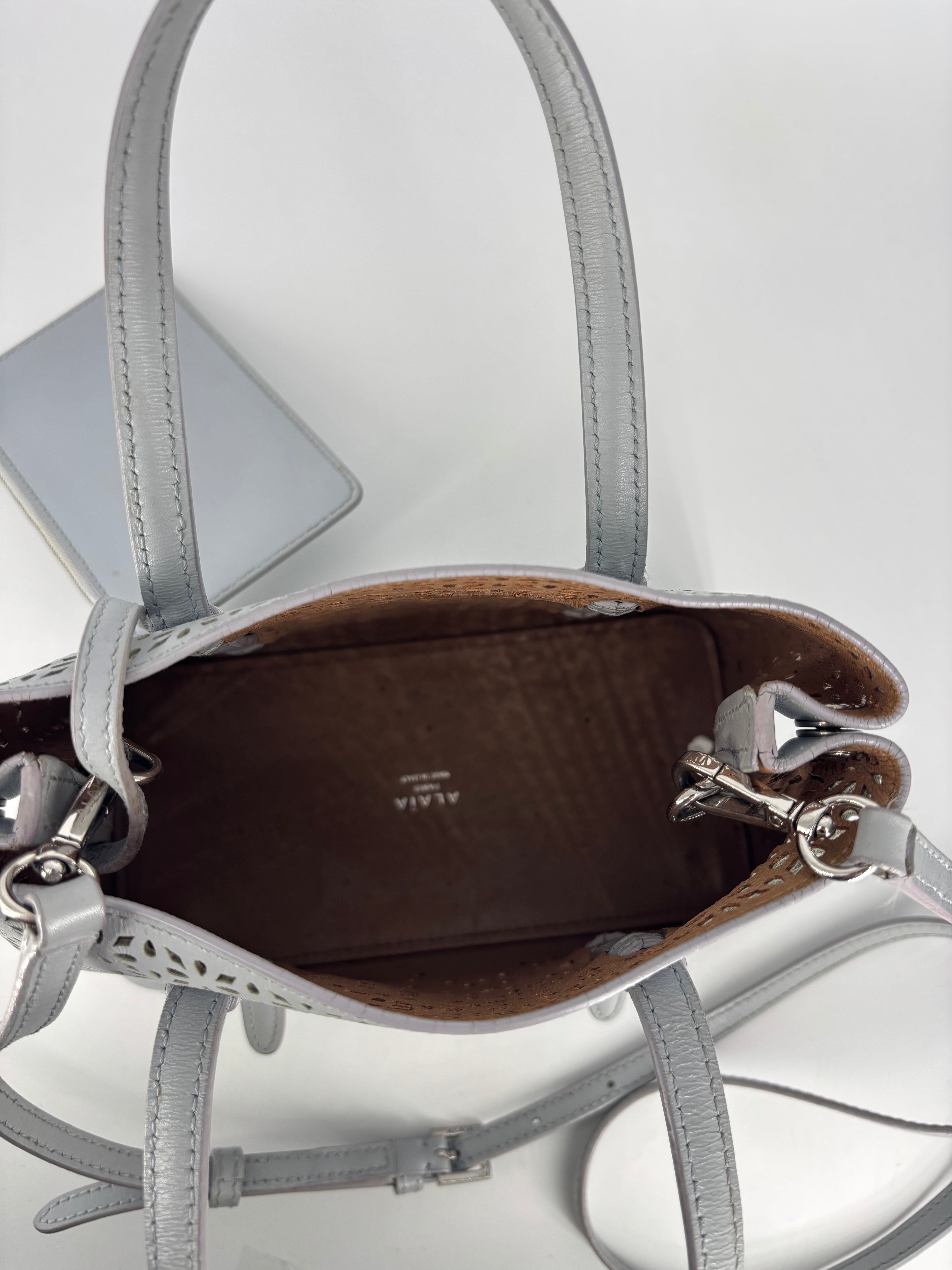 Sky blue openwork mini bag – Alaïa-11