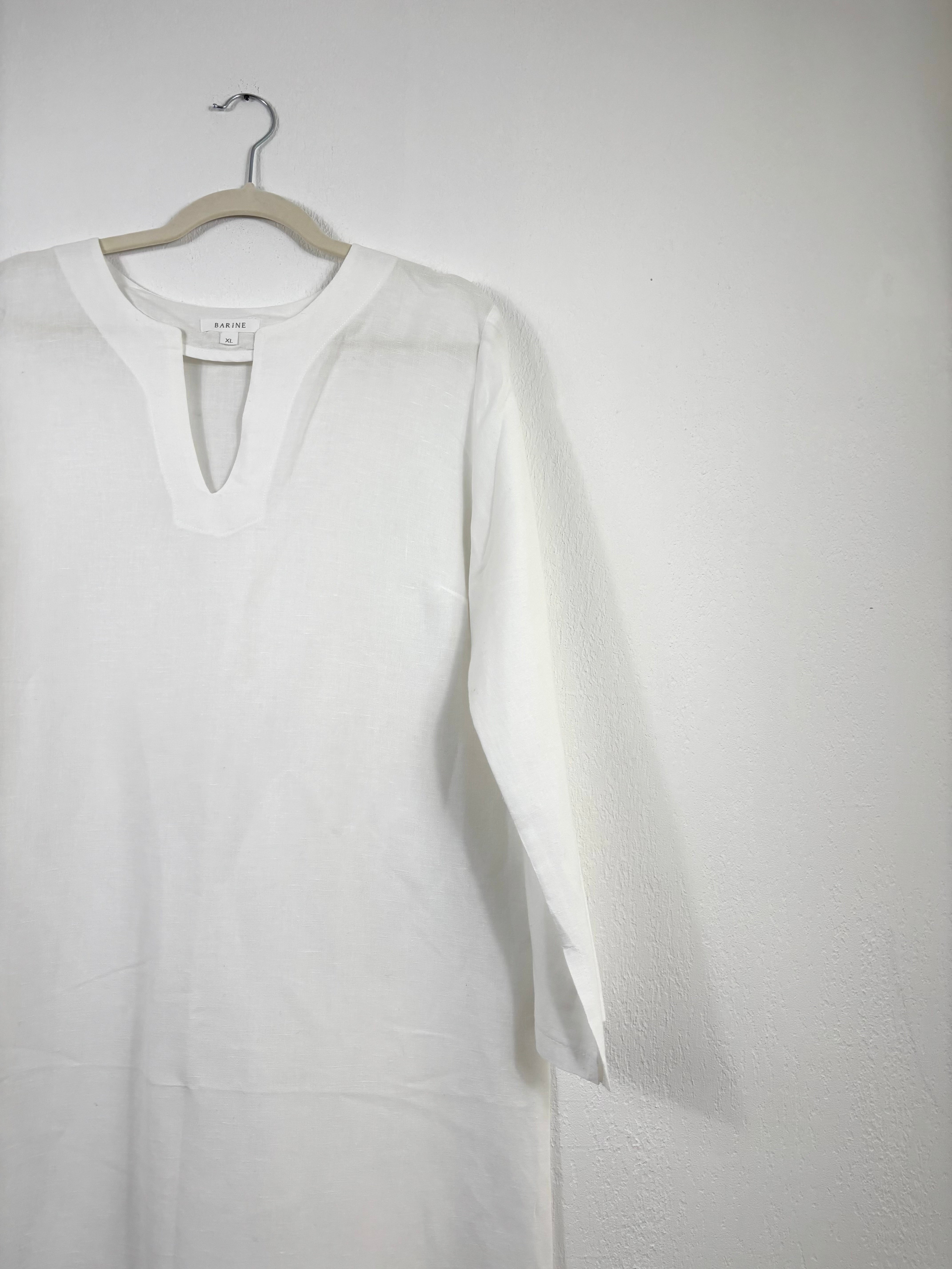 Robe longue en lin blanc – Barine – Taille XL-3