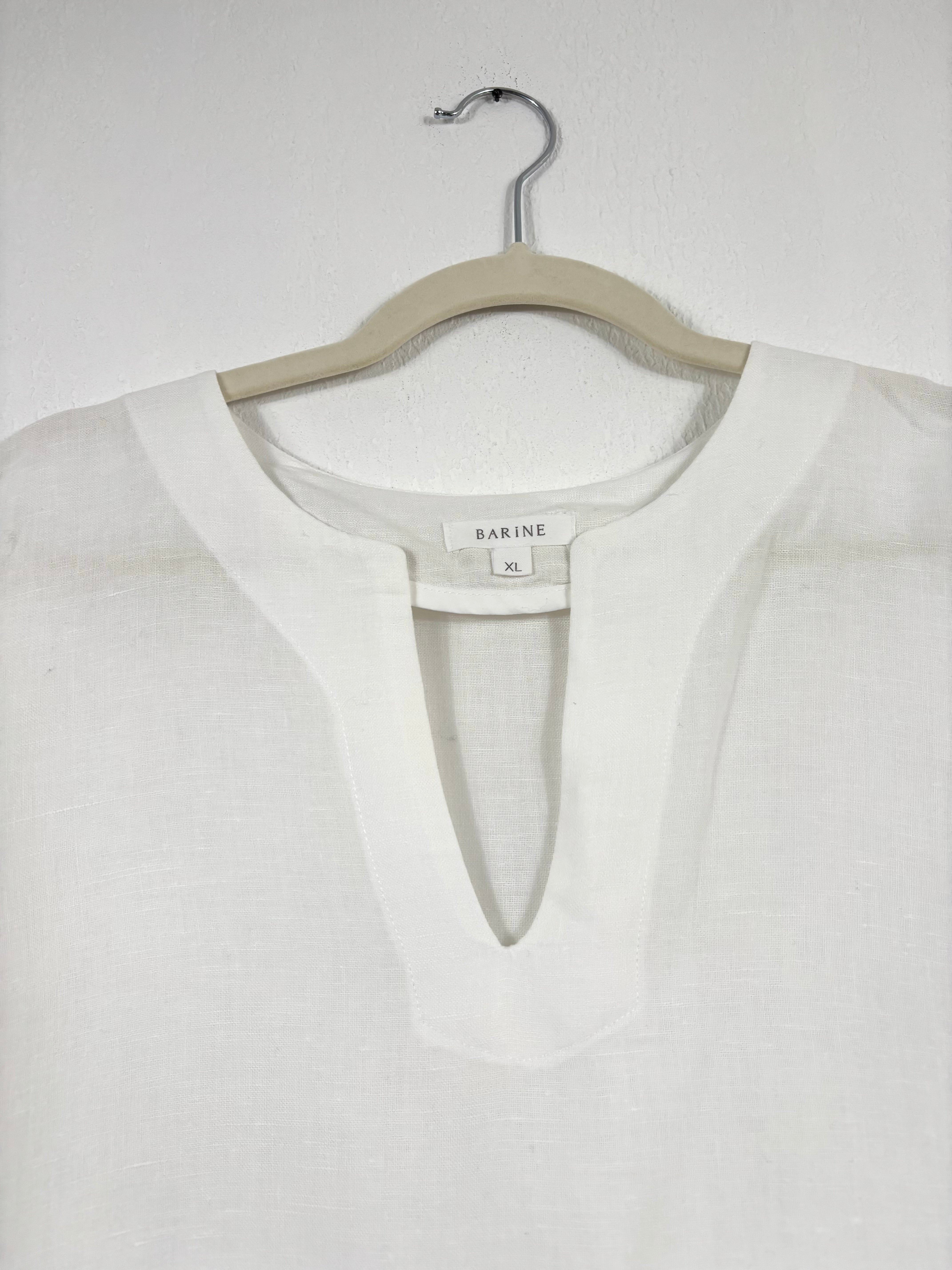 Robe longue en lin blanc – Barine – Taille XL-5