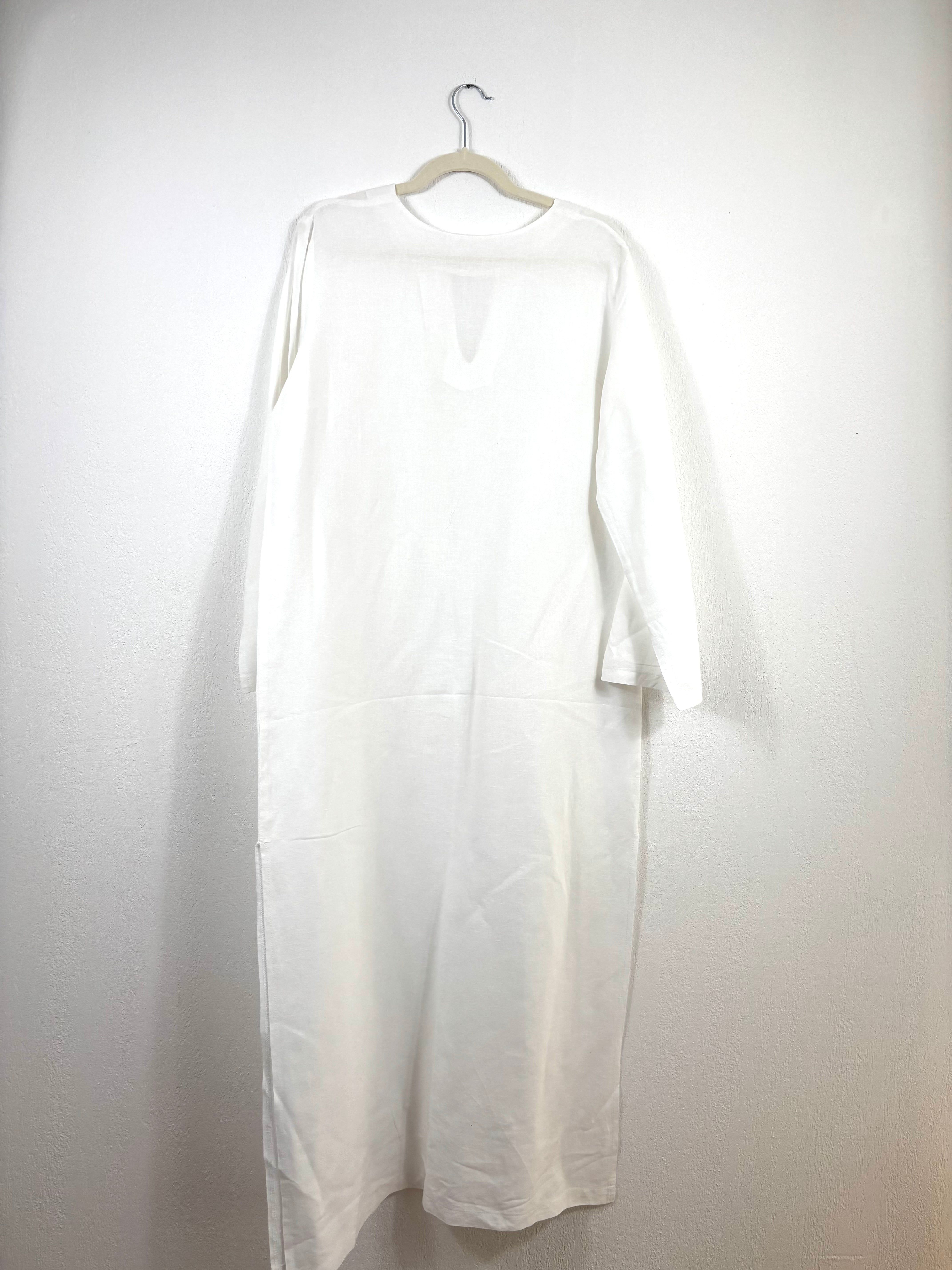 Robe longue en lin blanc – Barine – Taille XL-6